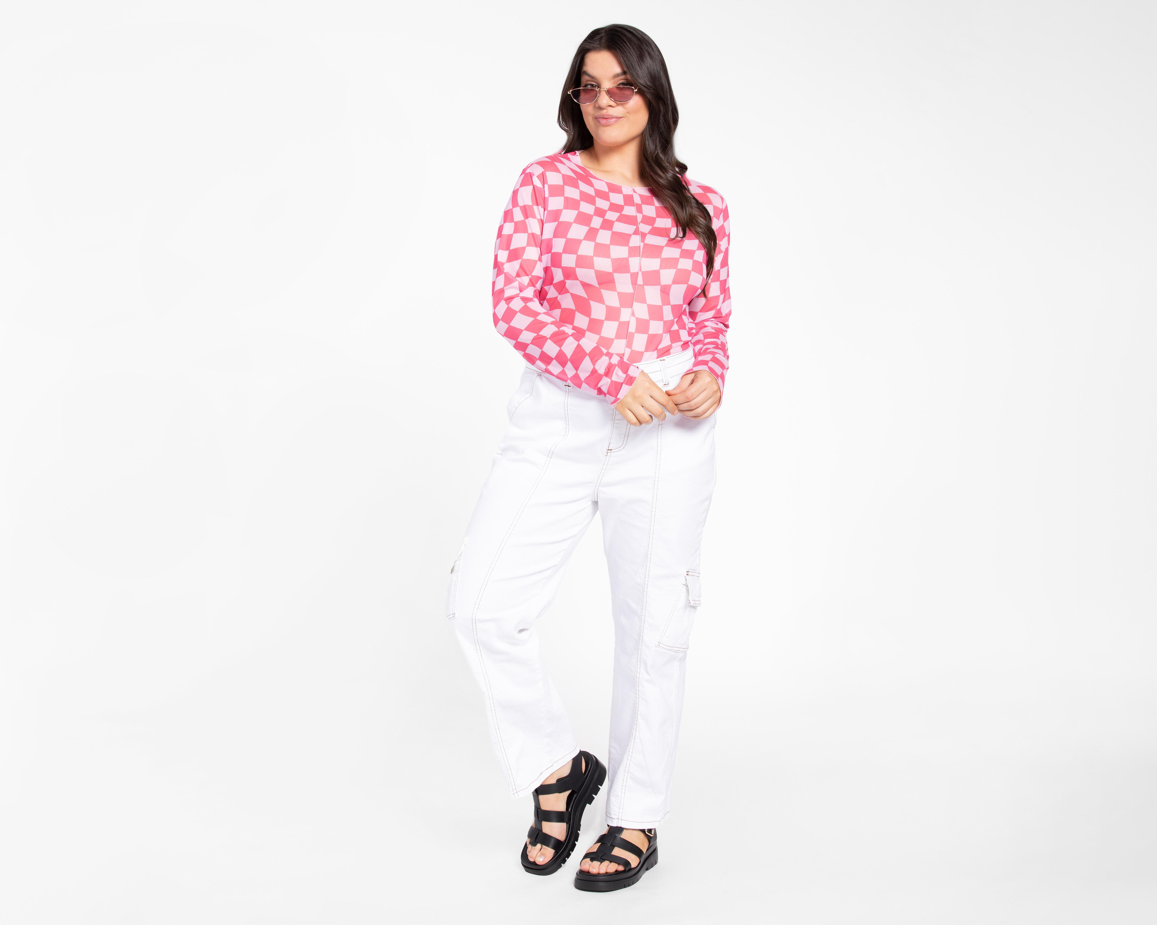 Foto 5 | Blusa Thinner Manga Larga a Cuadros
