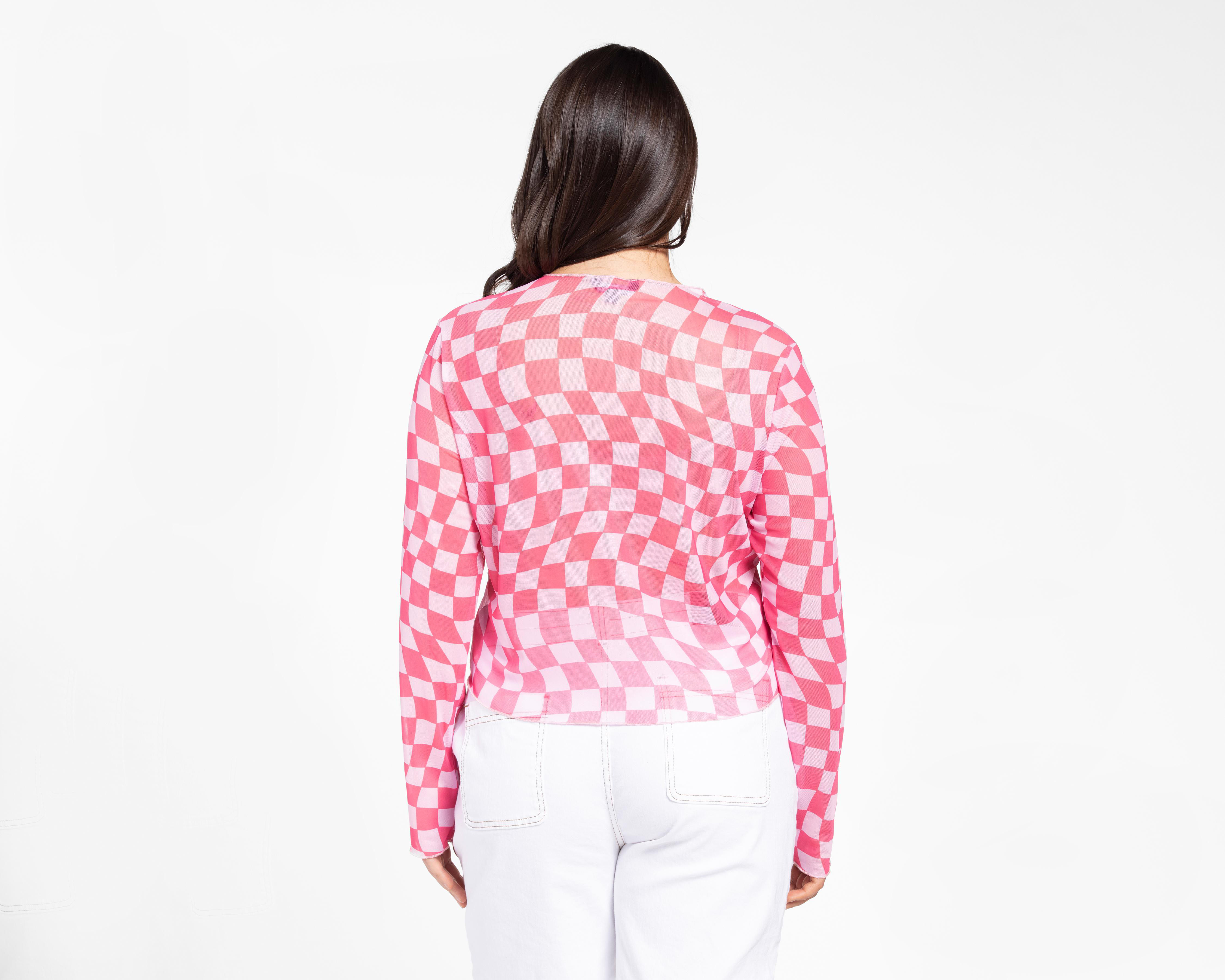 Foto 6 | Blusa Thinner Manga Larga a Cuadros