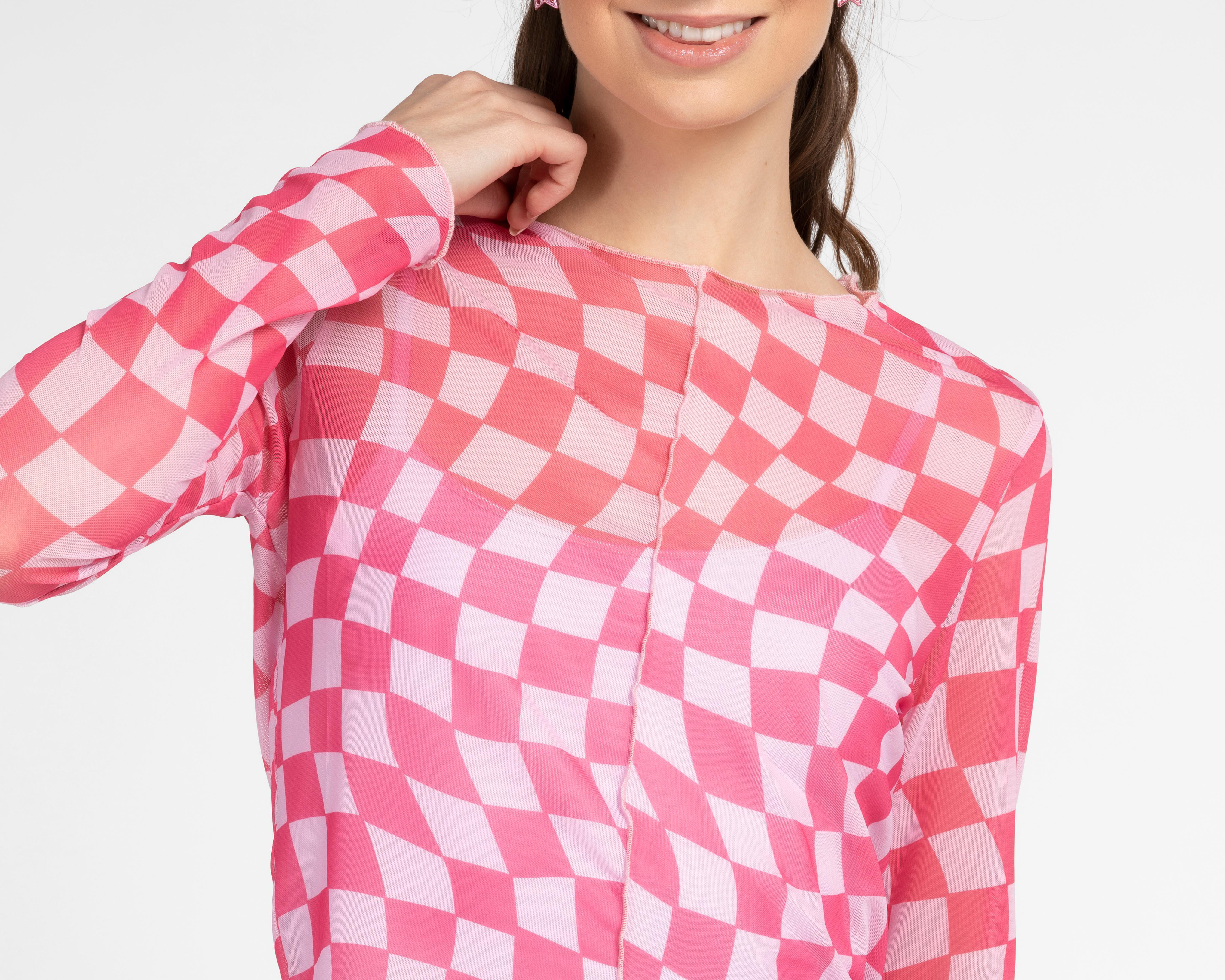Foto 8 pulgar | Blusa Thinner Manga Larga a Cuadros