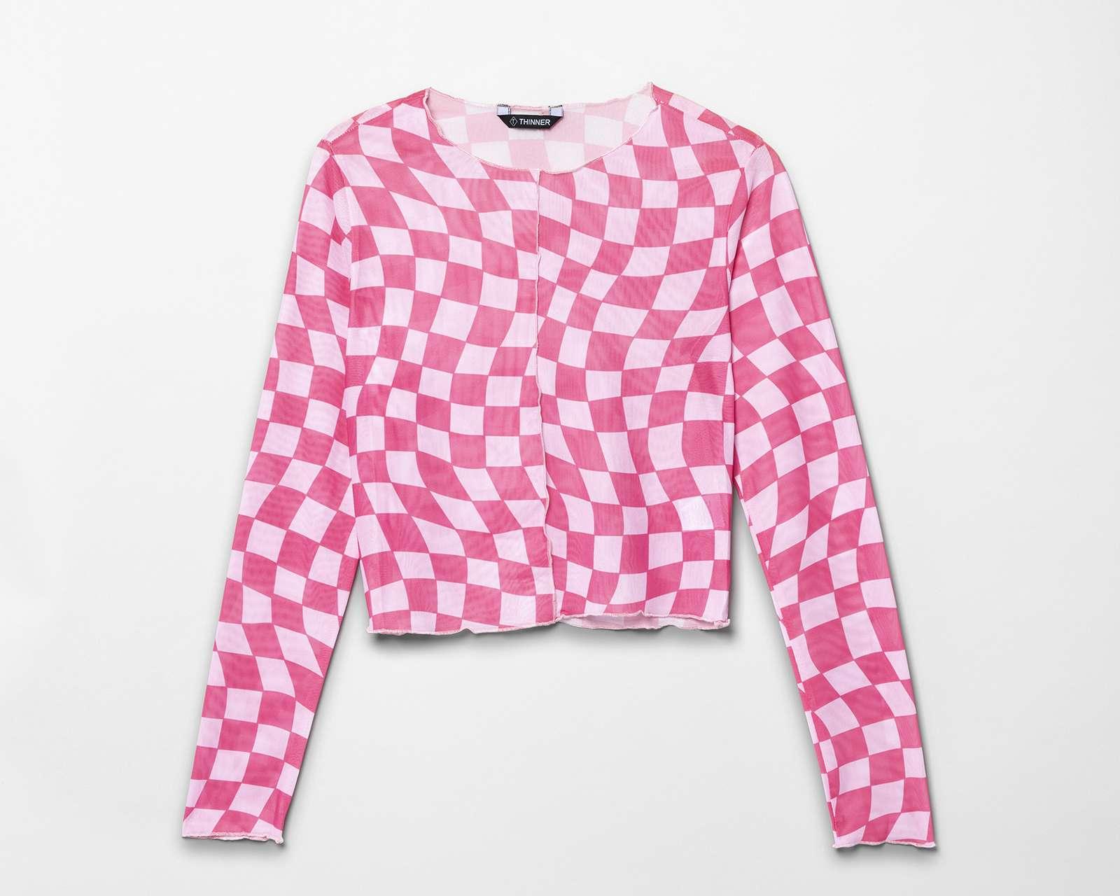 Foto 8 | Blusa Thinner Manga Larga a Cuadros
