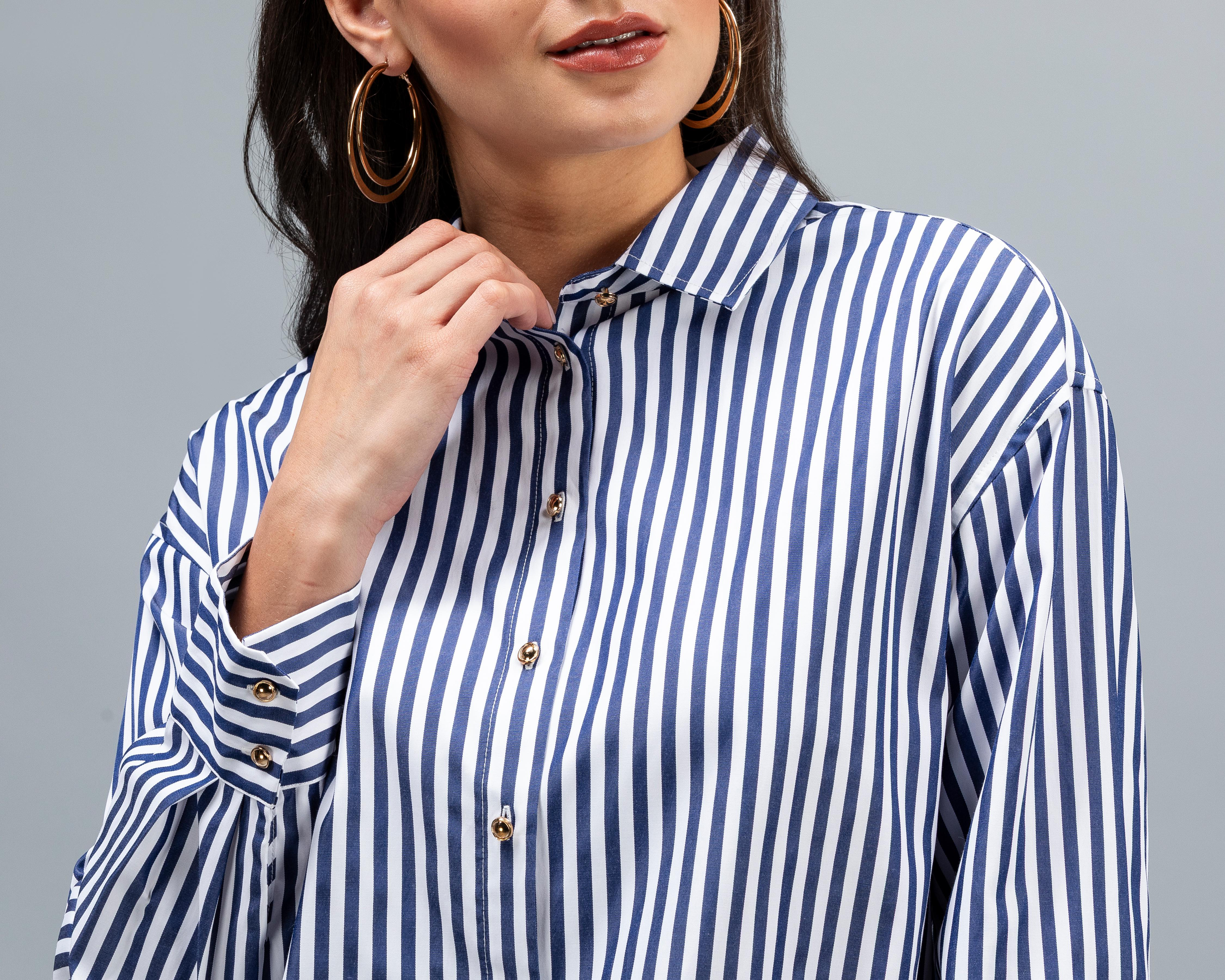 Foto 5 pulgar | Blusa a Rayas Jennifer Lopez para Mujer