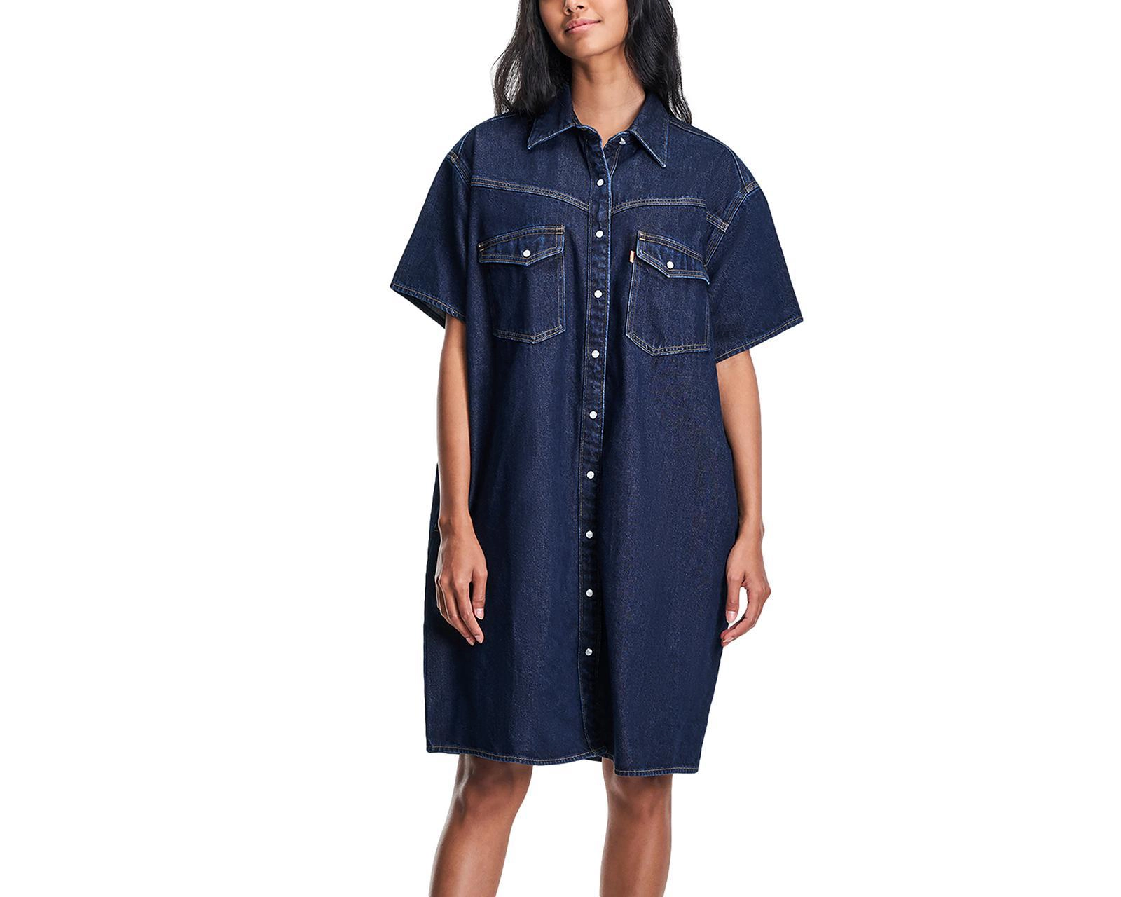 Foto 3 pulgar | Vestido Levi's Casual de Mezclilla con Botones