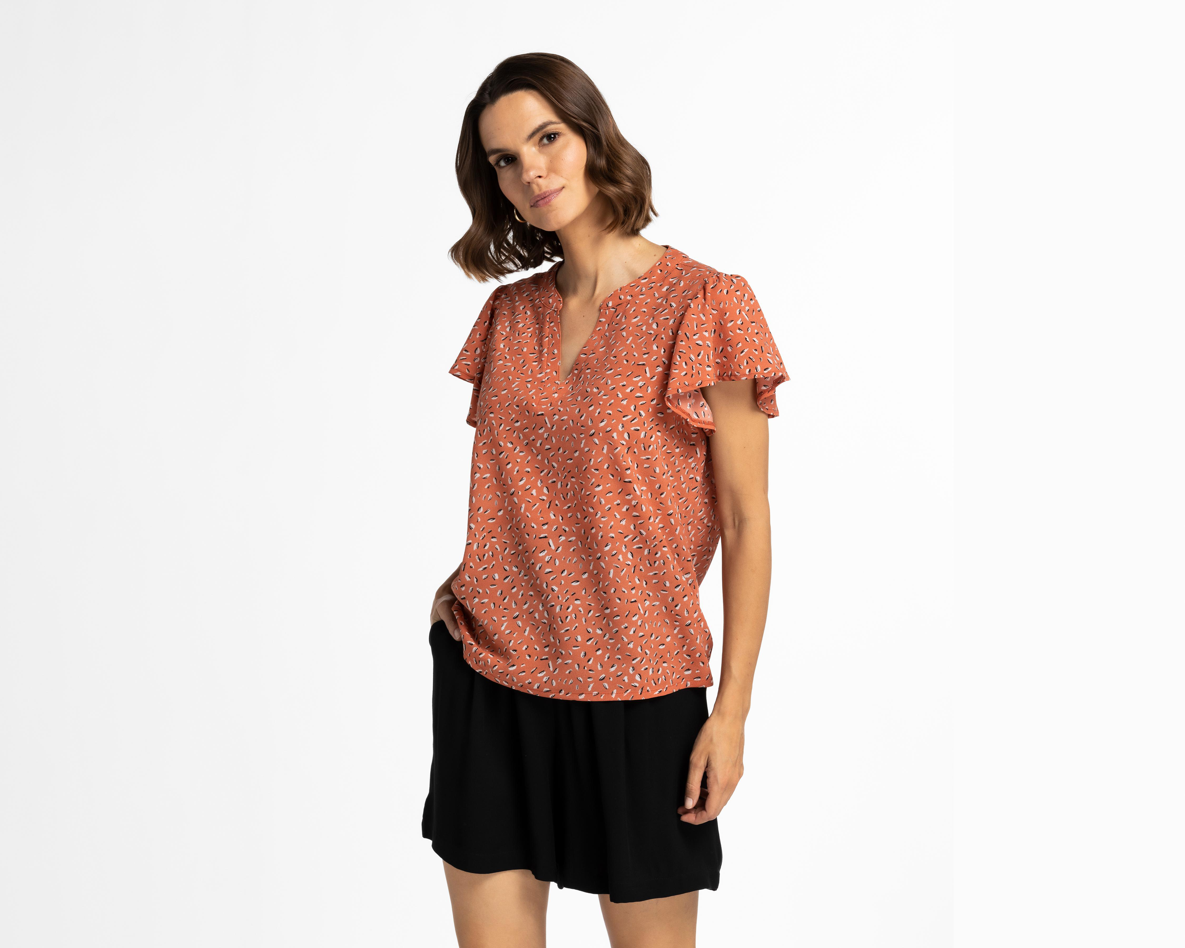 Foto 2 pulgar | Blusa Sahara sin Manga Estampada