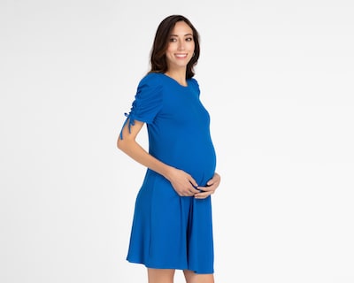 Foto 4 | Vestido de Maternidad Mamá Bella Azul con Elevadores