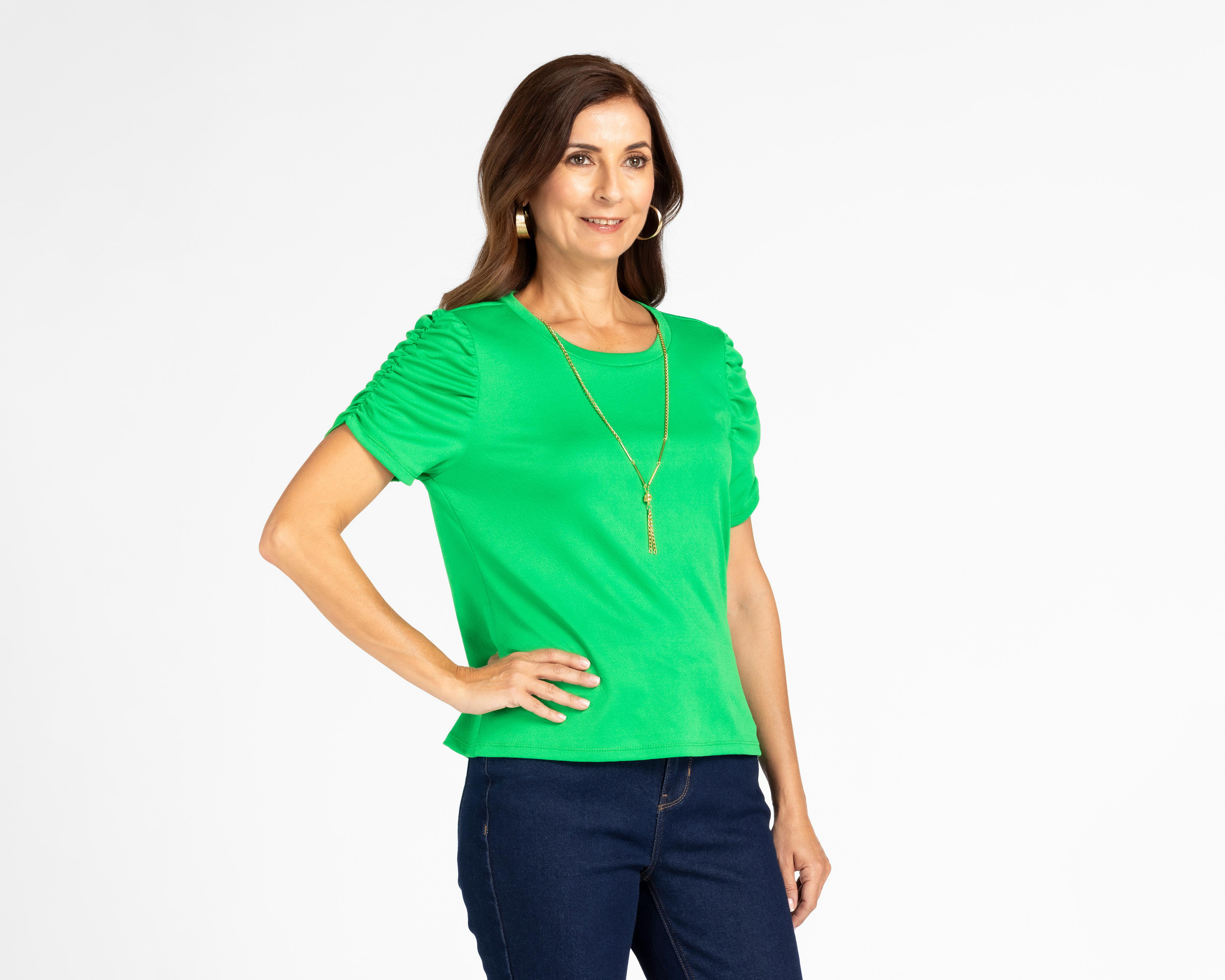 Blusa Sahara Mangas Zurcidas con Collar