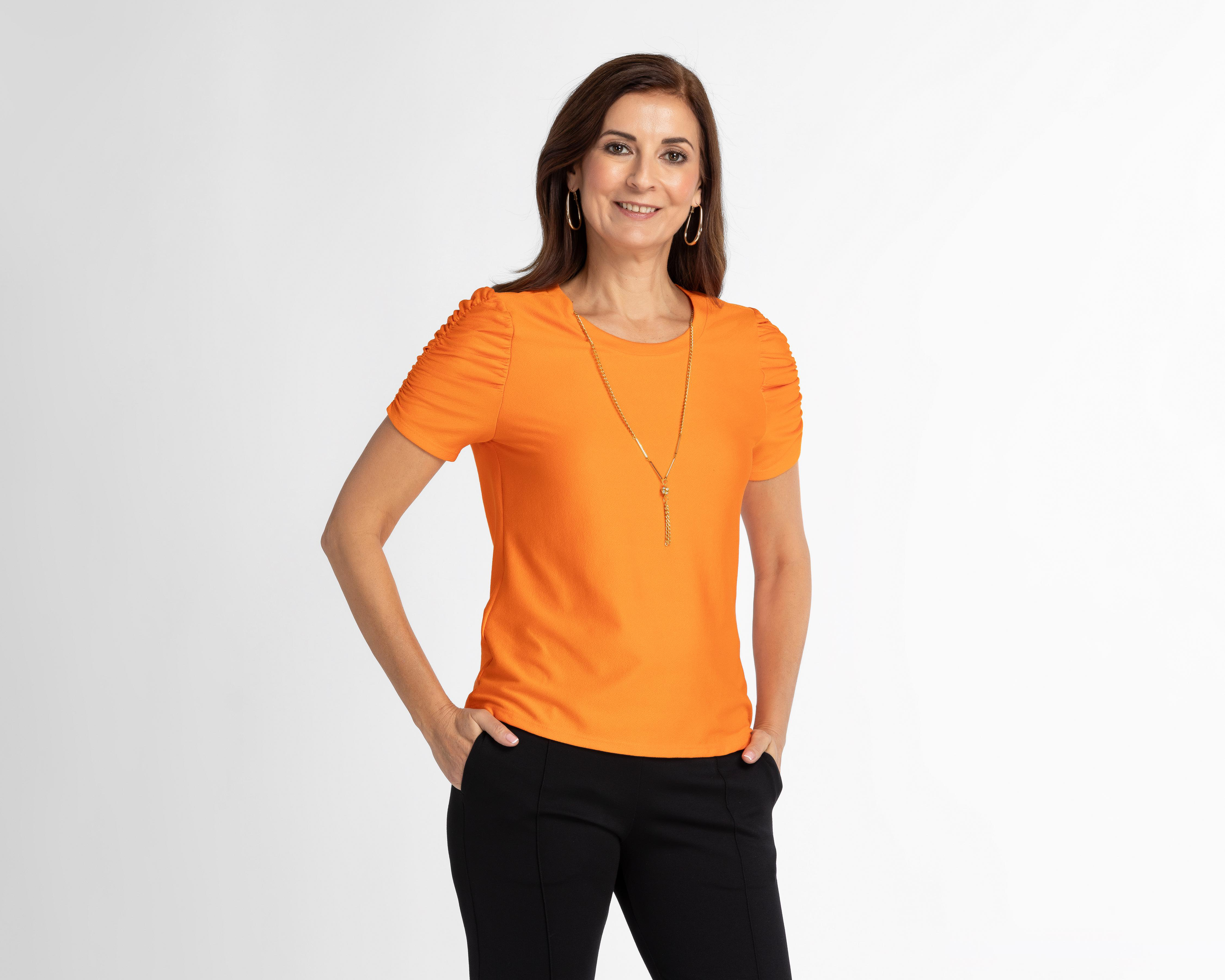 Foto 2 pulgar | Blusa Sahara Anaranjada para Mujer