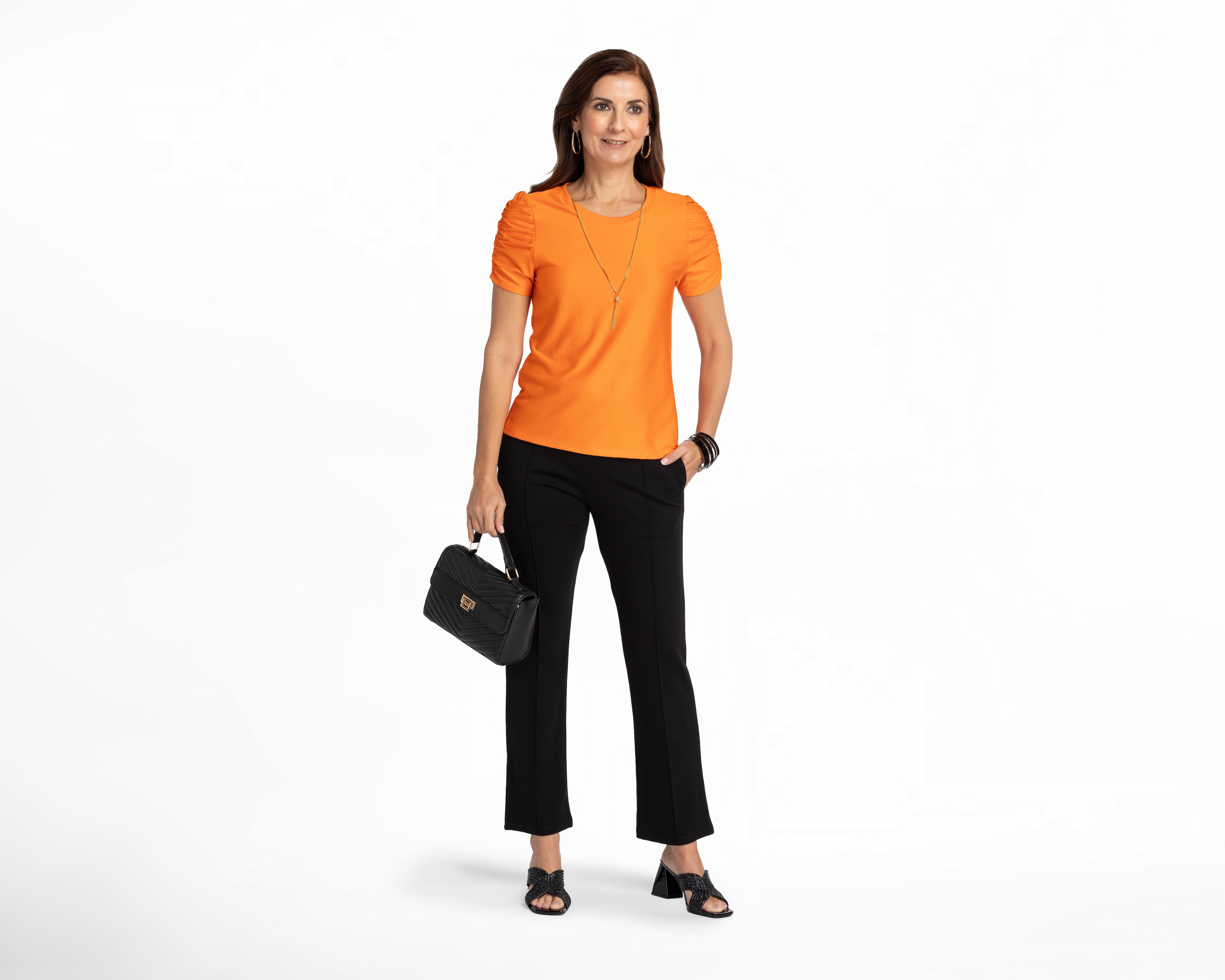 Foto 3 pulgar | Blusa Sahara Anaranjada para Mujer
