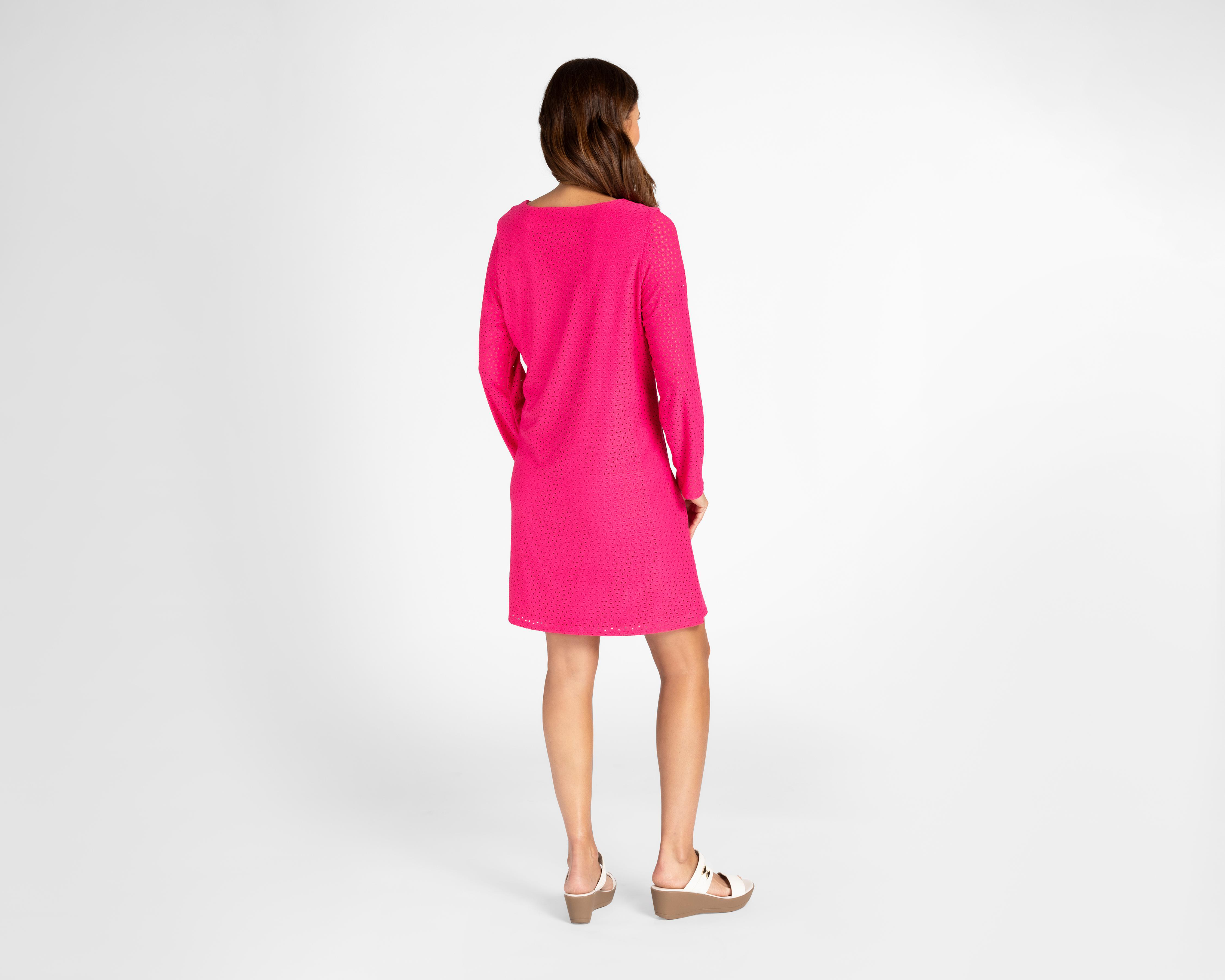 Foto 4 pulgar | Vestido Formal Lady Sun Rosa con Manga Larga