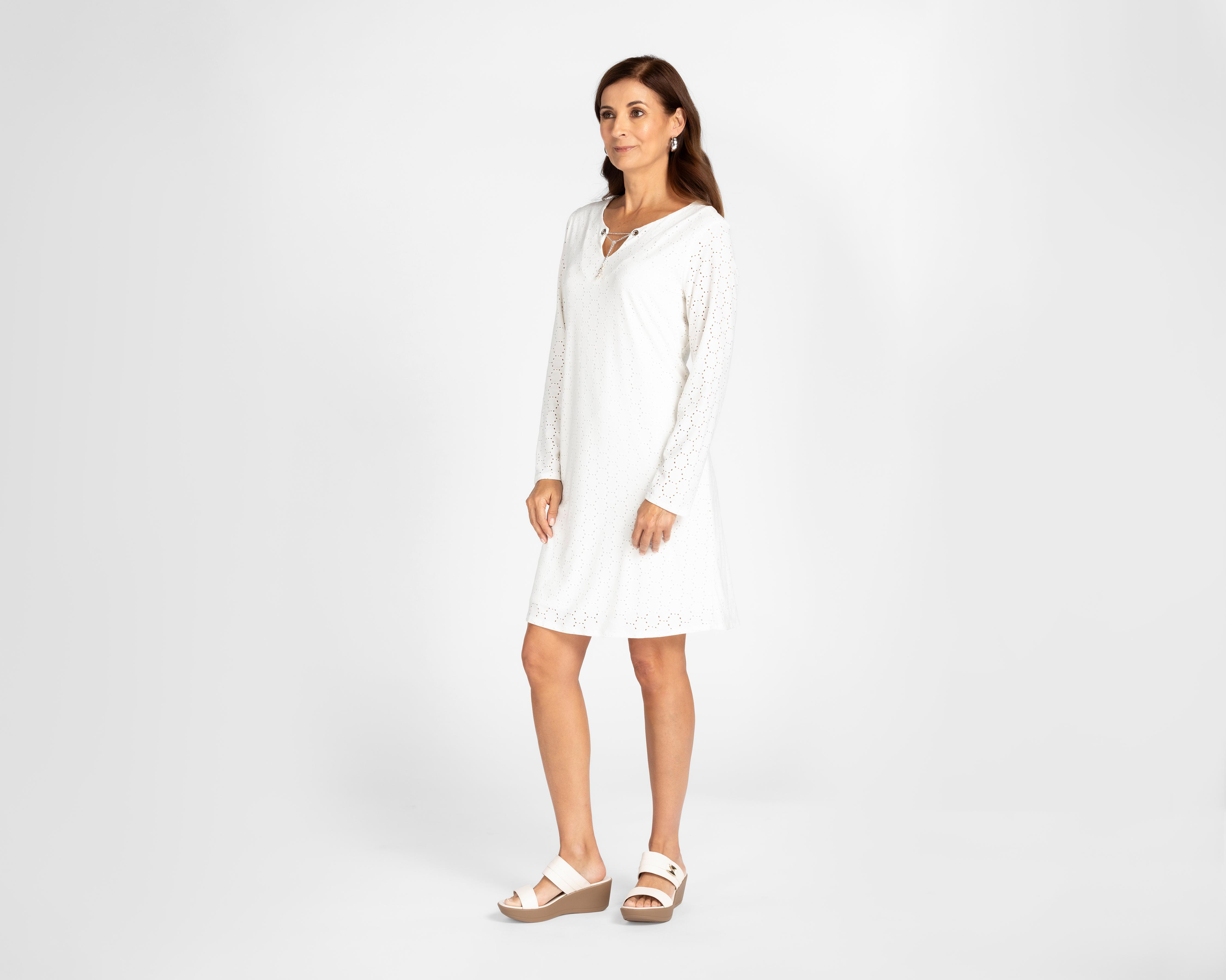 Foto 1 | Vestido Formal Lady Sun Blanco con Manga Larga