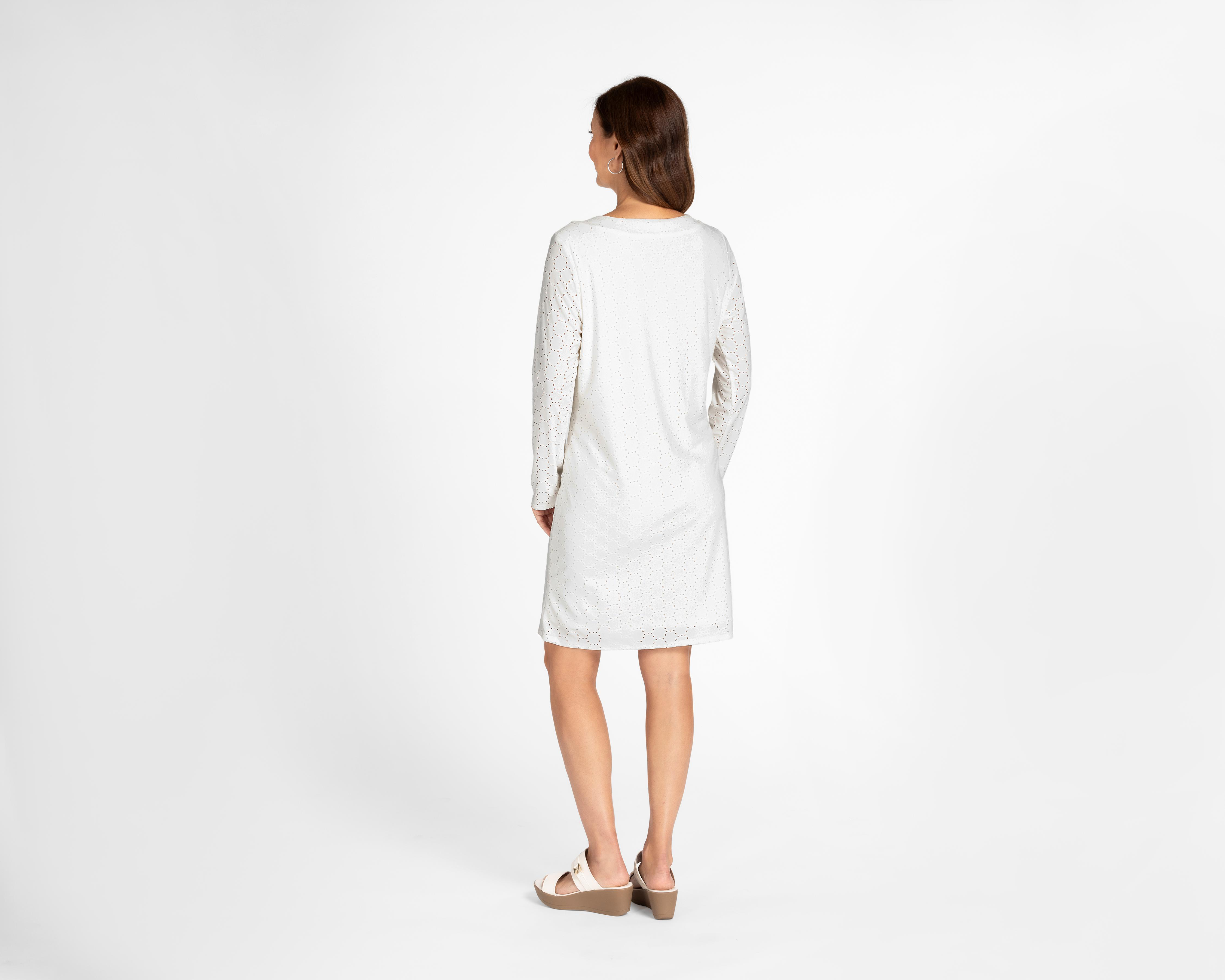 Foto 4 pulgar | Vestido Formal Lady Sun Blanco con Manga Larga