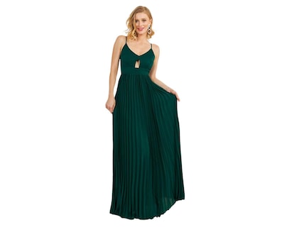 Foto 1 | Vestido de Noche Minuet Largo Verde Plisado