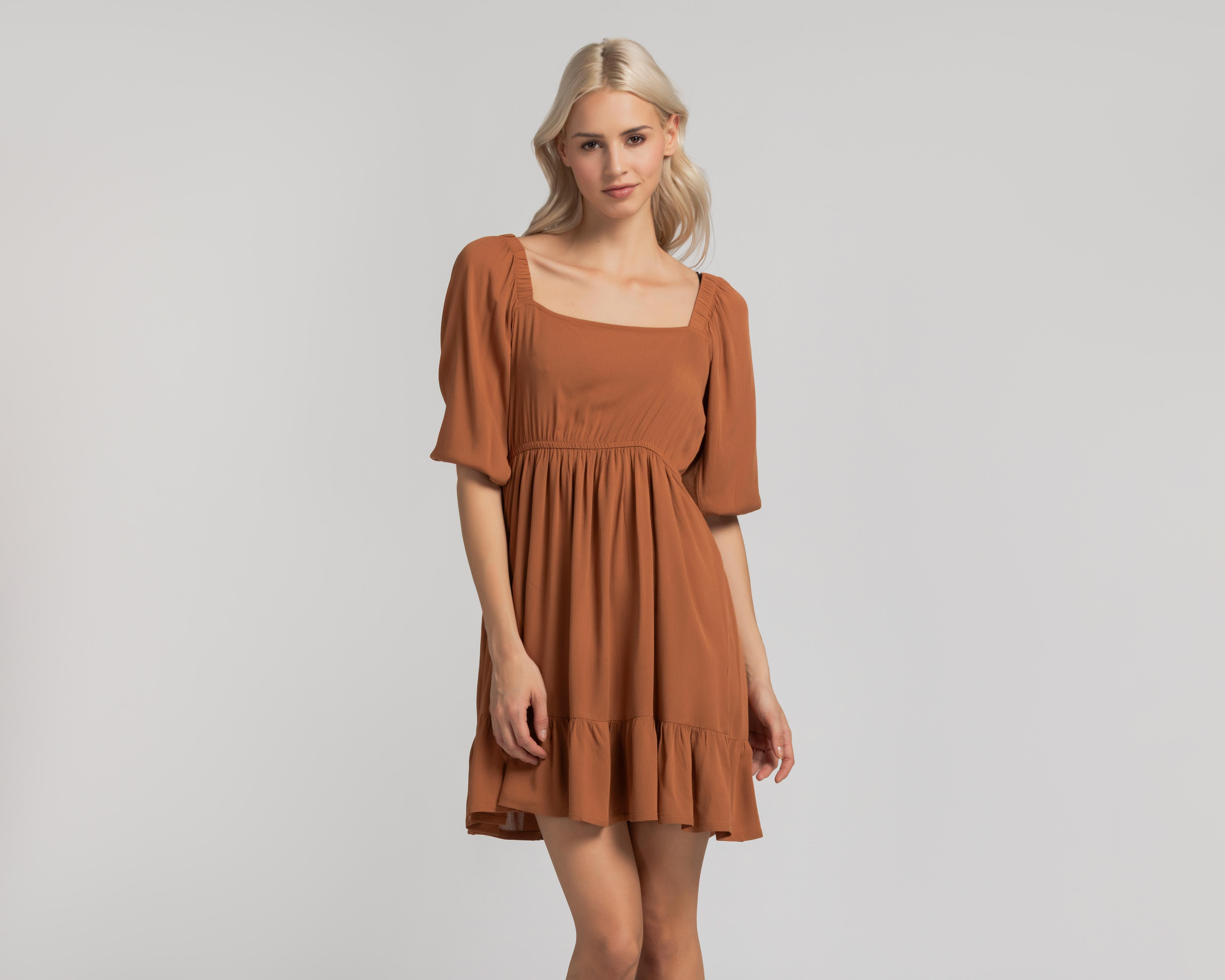 Foto 1 | Vestido Refill Casual Café Manga 3/4
