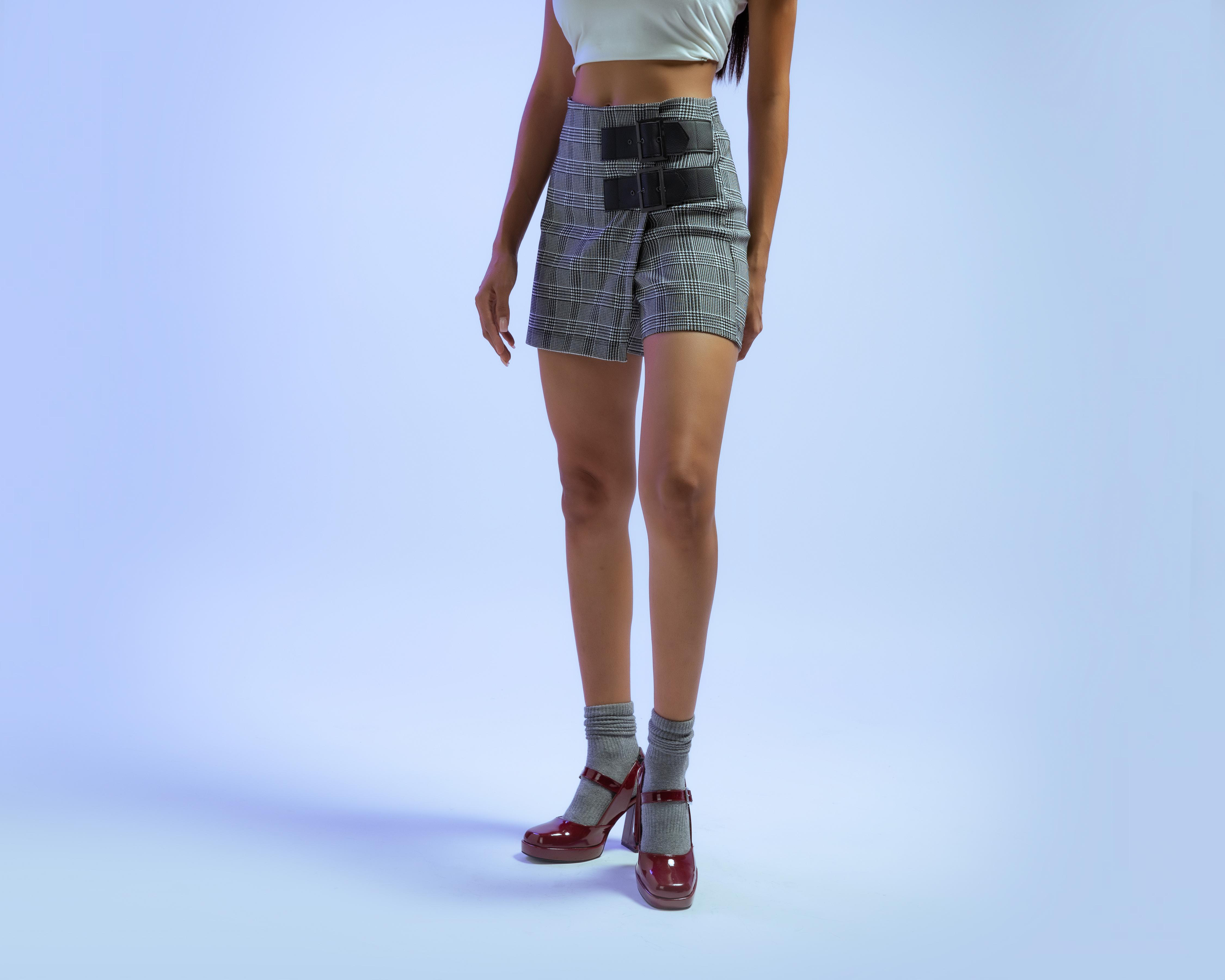 Foto 2 | Short Falda Strona a Cuadros para Mujer