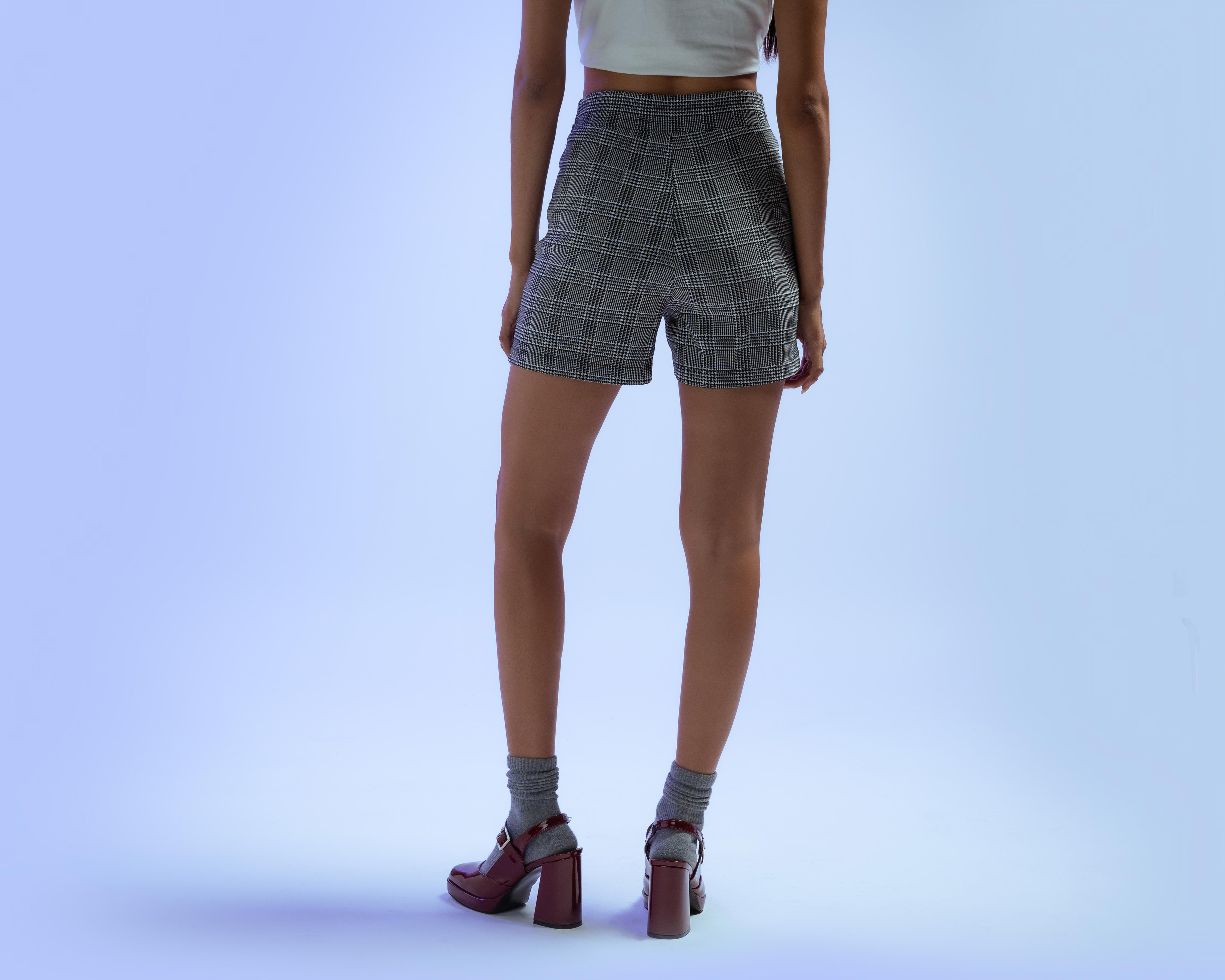 Foto 4 pulgar | Short Falda Strona a Cuadros para Mujer