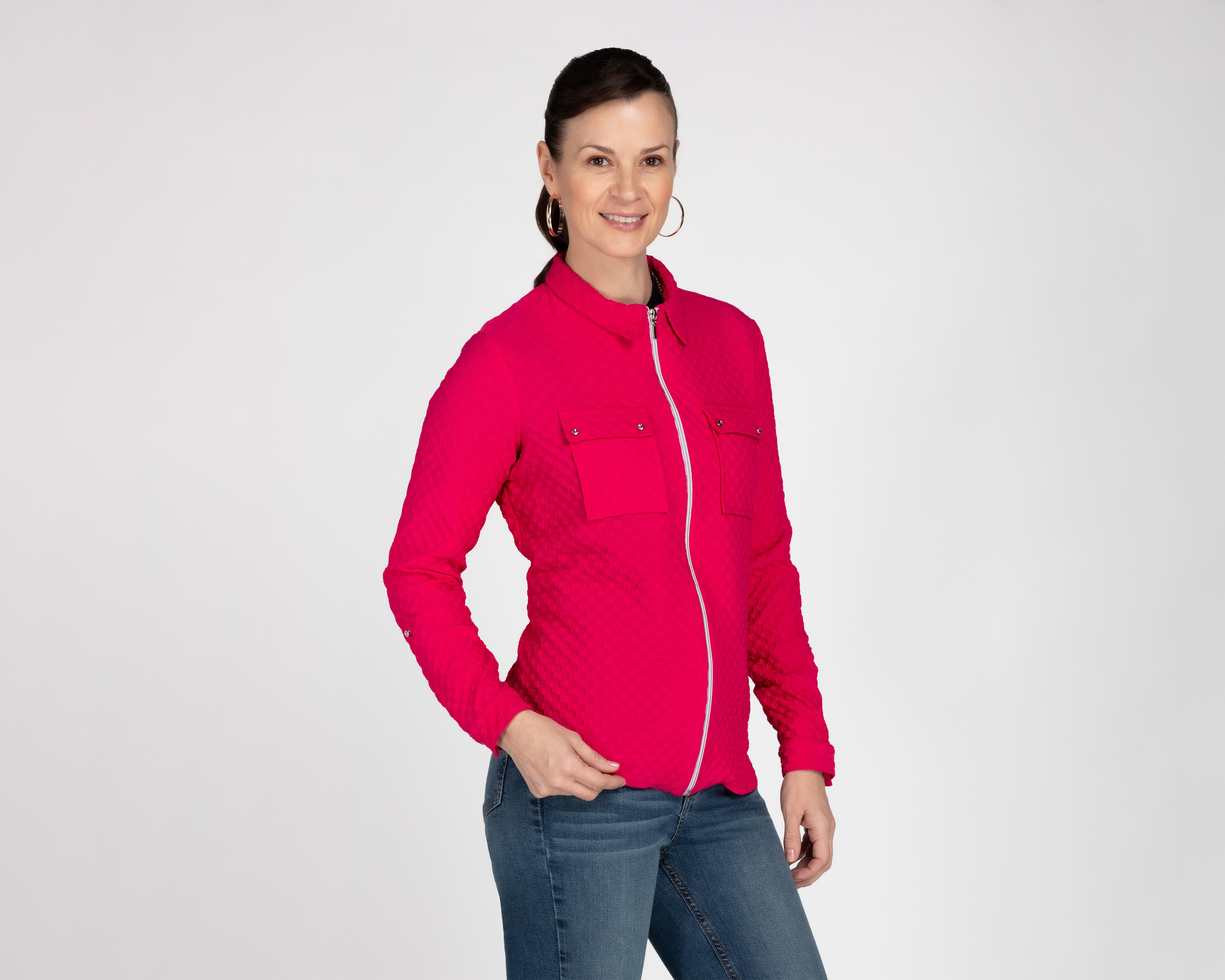Blusa Ann Miller Manga Larga con Cierre
