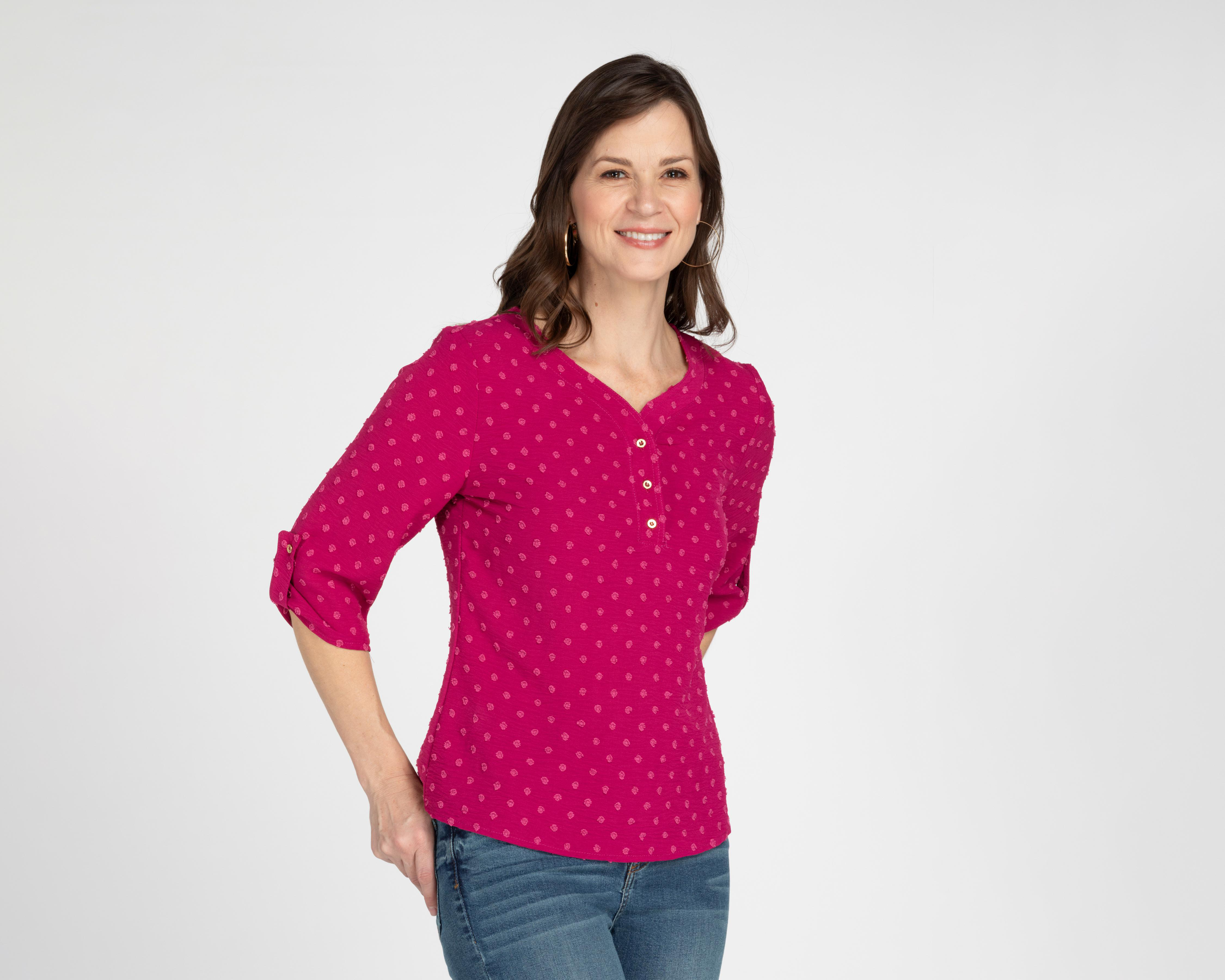 Foto 1 | Blusa Ann Miller Manga 3/4 con Textura