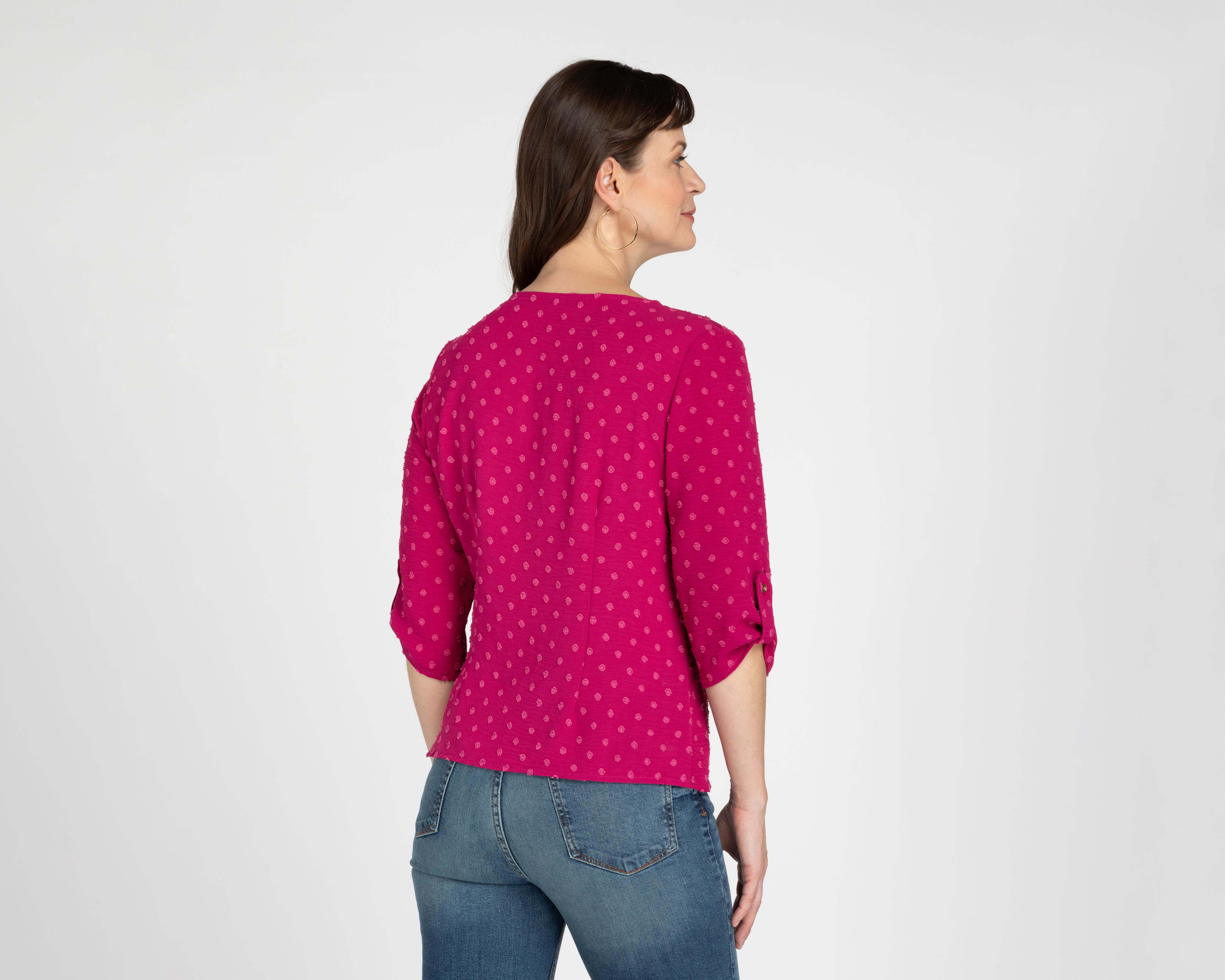 Foto 4 pulgar | Blusa Ann Miller Manga 3/4 con Textura
