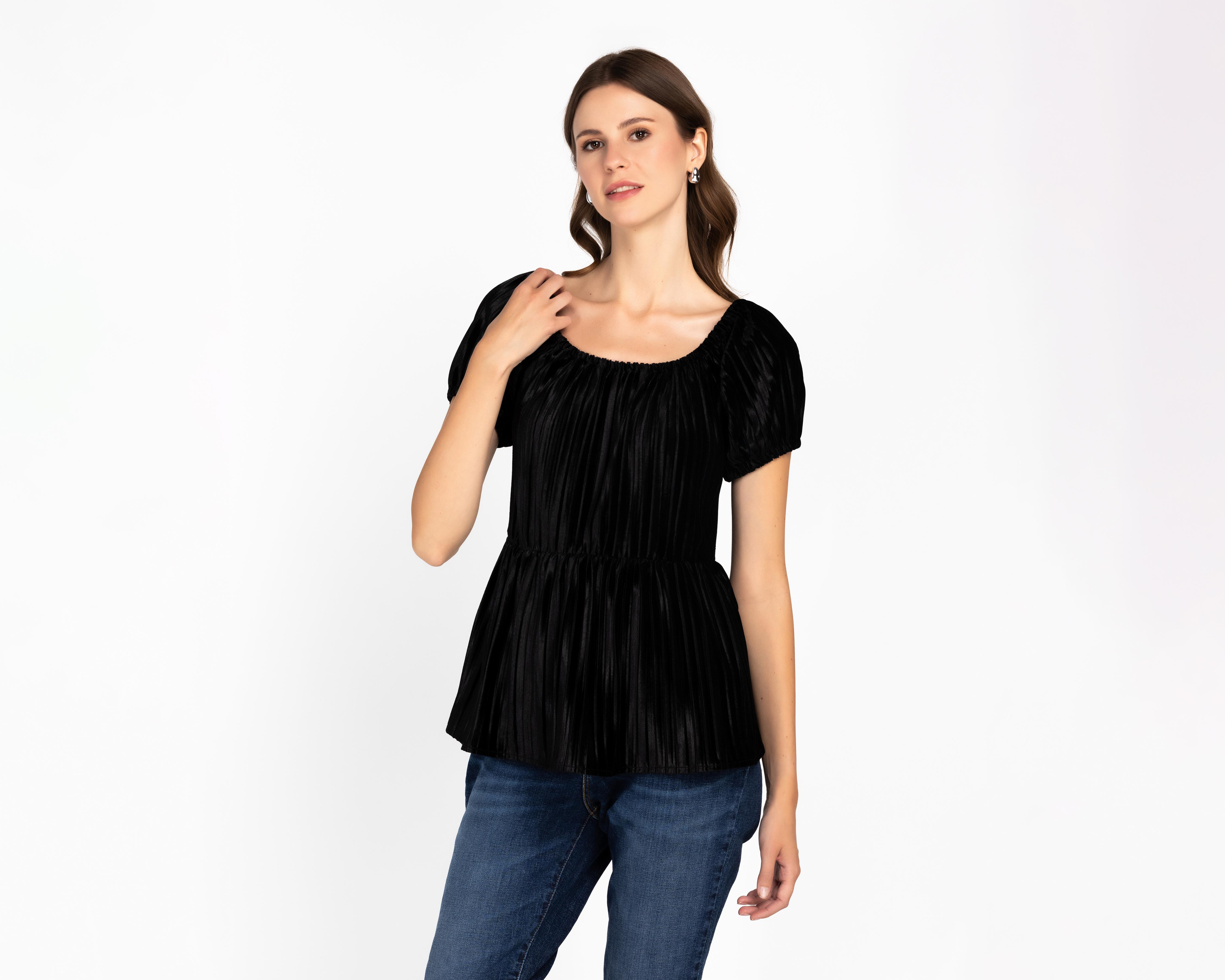 Foto 2 pulgar | Blusa Sahara Negra para Mujer