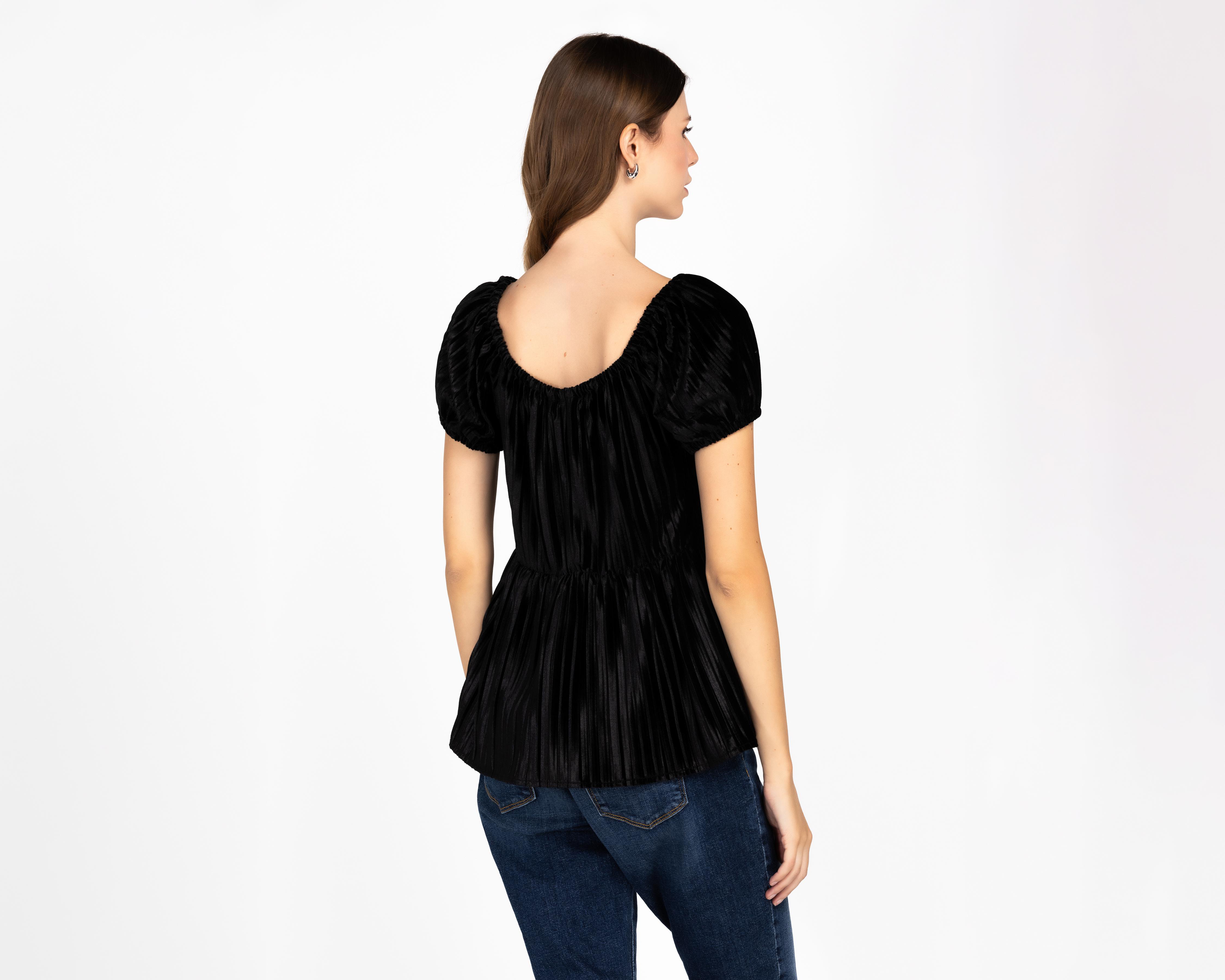 Foto 4 pulgar | Blusa Sahara Negra para Mujer