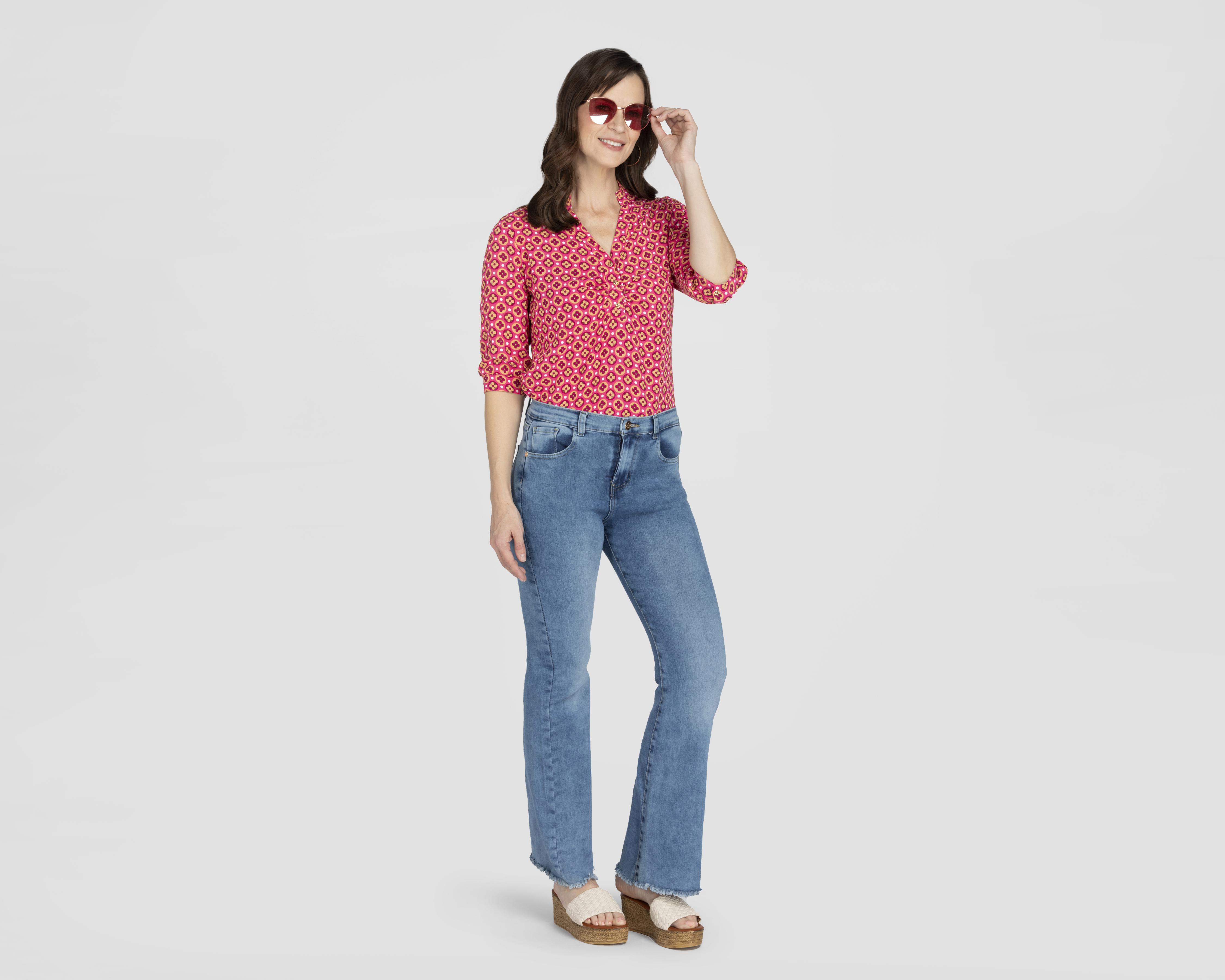 Foto 2 | Blusa Ann Miller Manga 3/4 Estampada