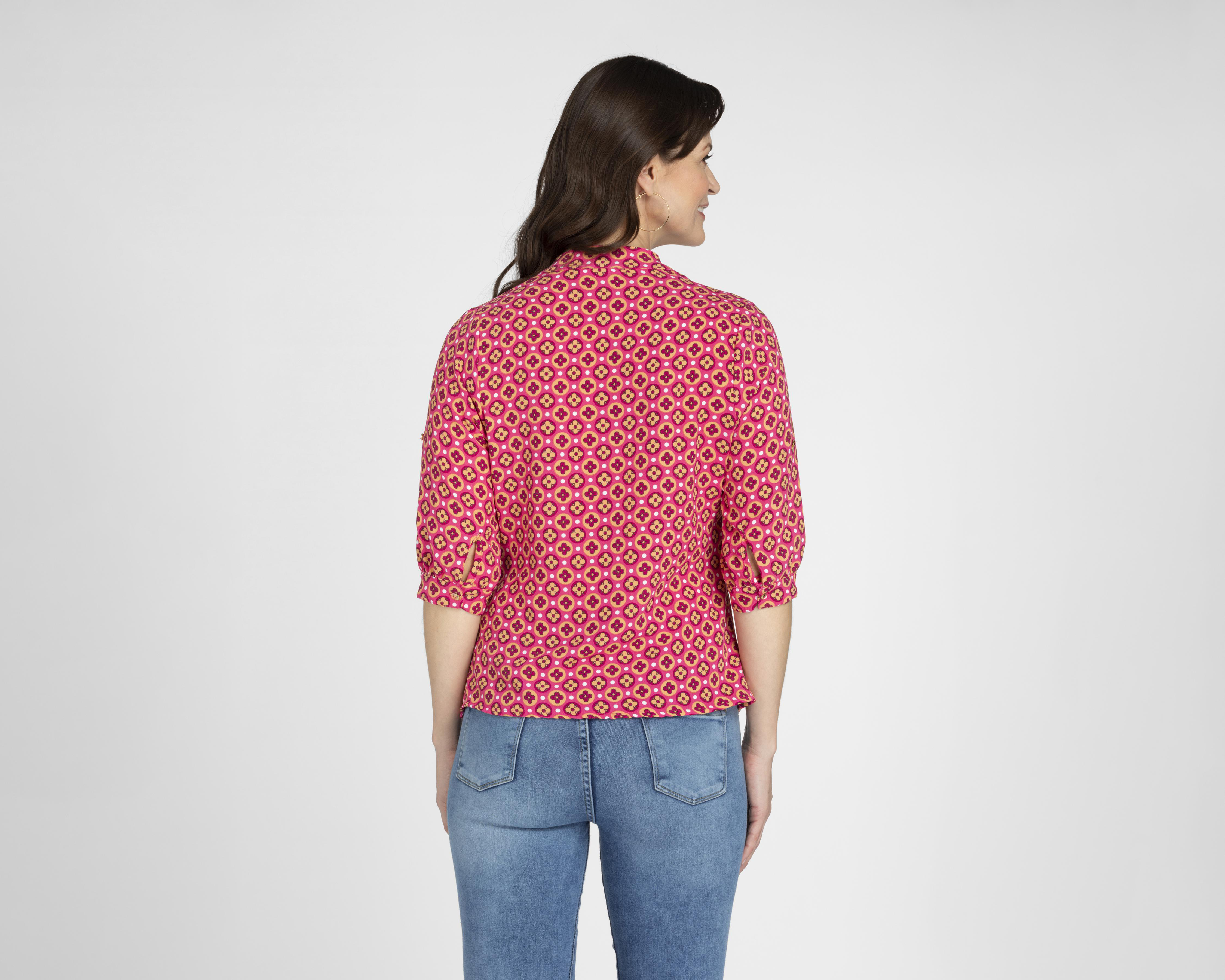 Foto 4 pulgar | Blusa Ann Miller Manga 3/4 Estampada