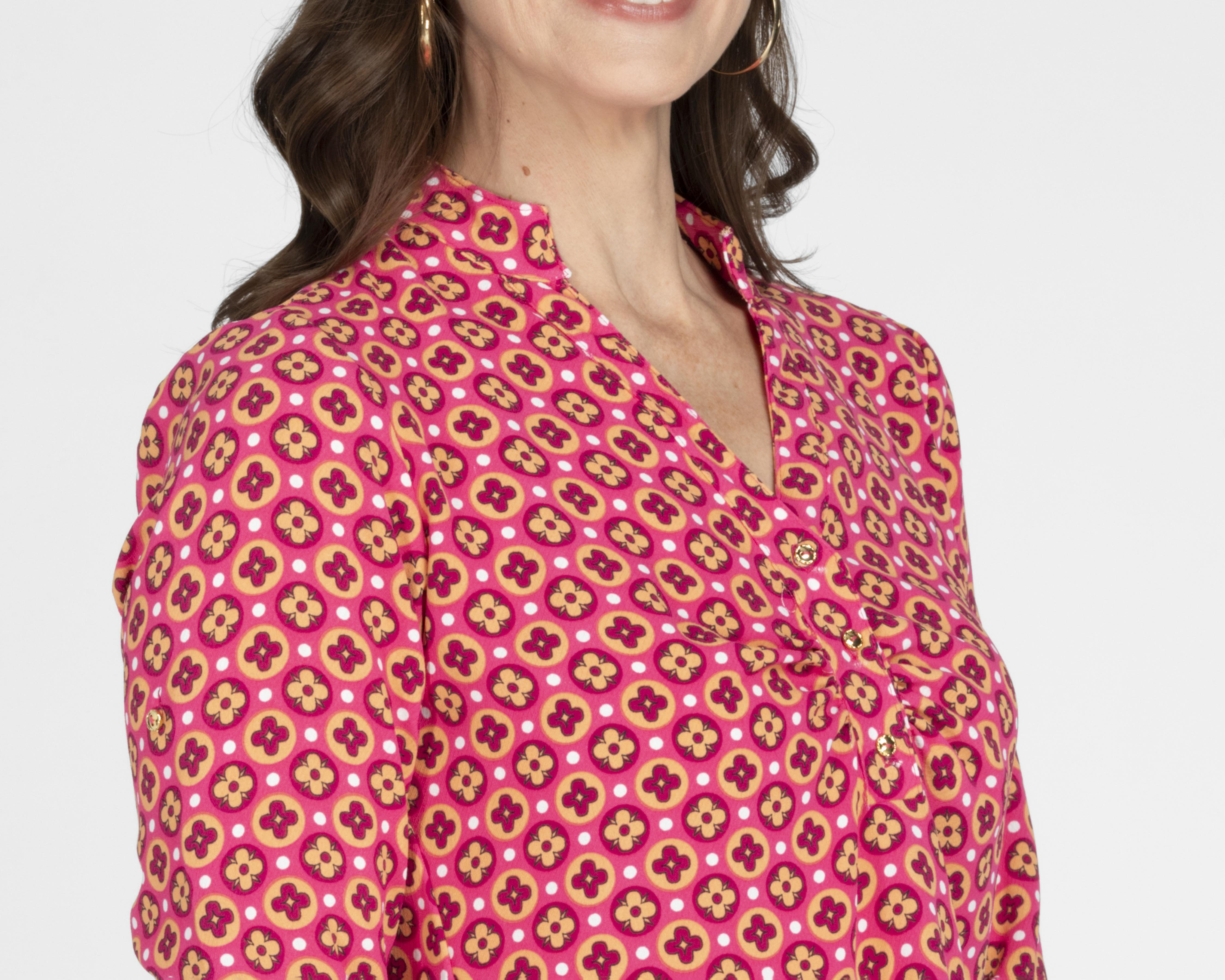 Foto 4 | Blusa Ann Miller Manga 3/4 Estampada