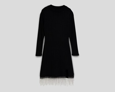 Foto 1 | Vestido de Fiesta Bebe Negro con Flecos de Pedrería