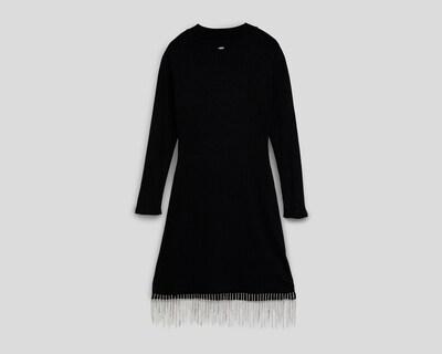 Foto 2 | Vestido de Fiesta Bebe Negro con Flecos de Pedrería