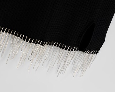 Foto 5 | Vestido de Fiesta Bebe Negro con Flecos de Pedrería