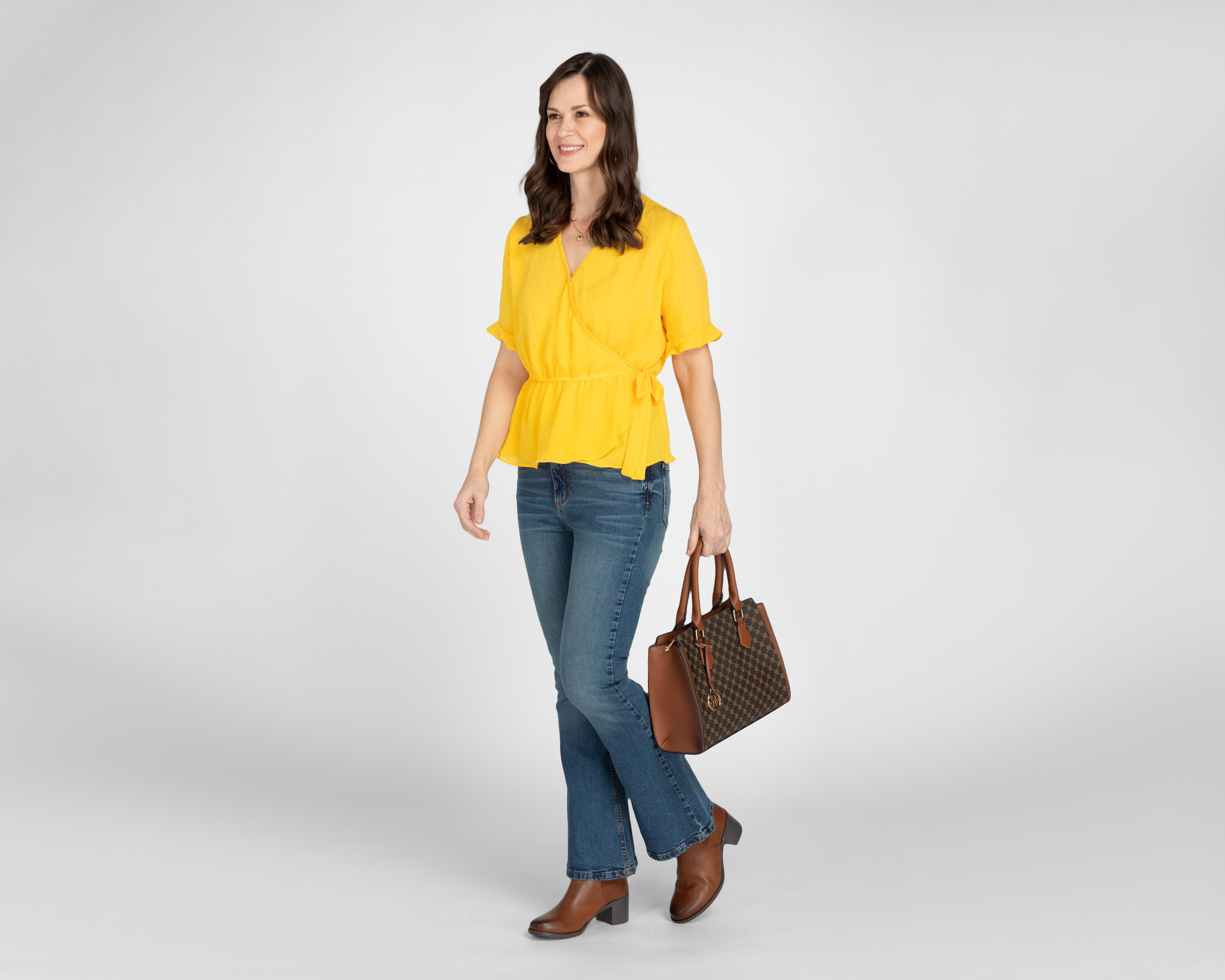 Foto 2 | Blusa Ann Miller Amarilla con Nudo