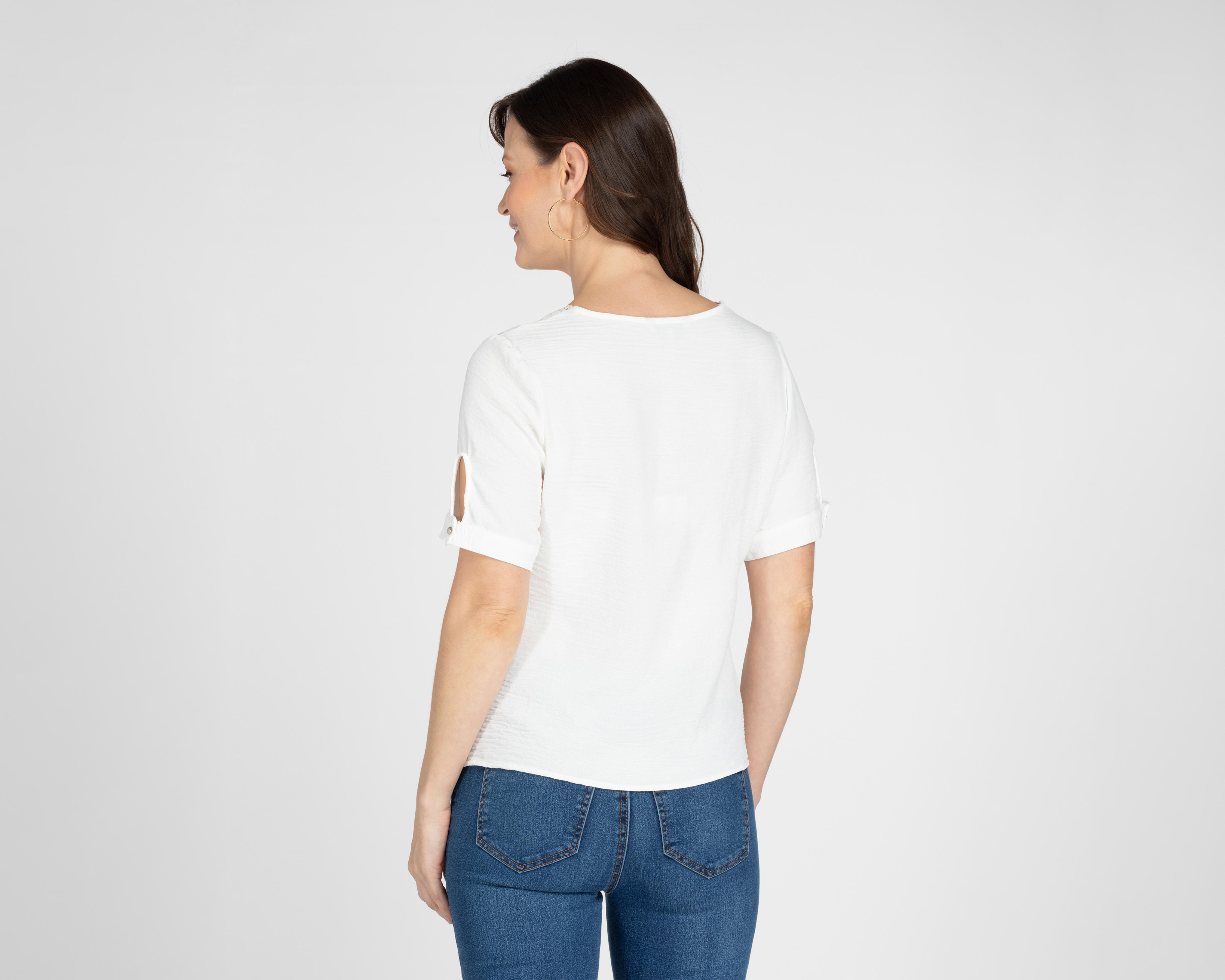Foto 4 pulgar | Blusa Ann Miller Cuello V con Encaje