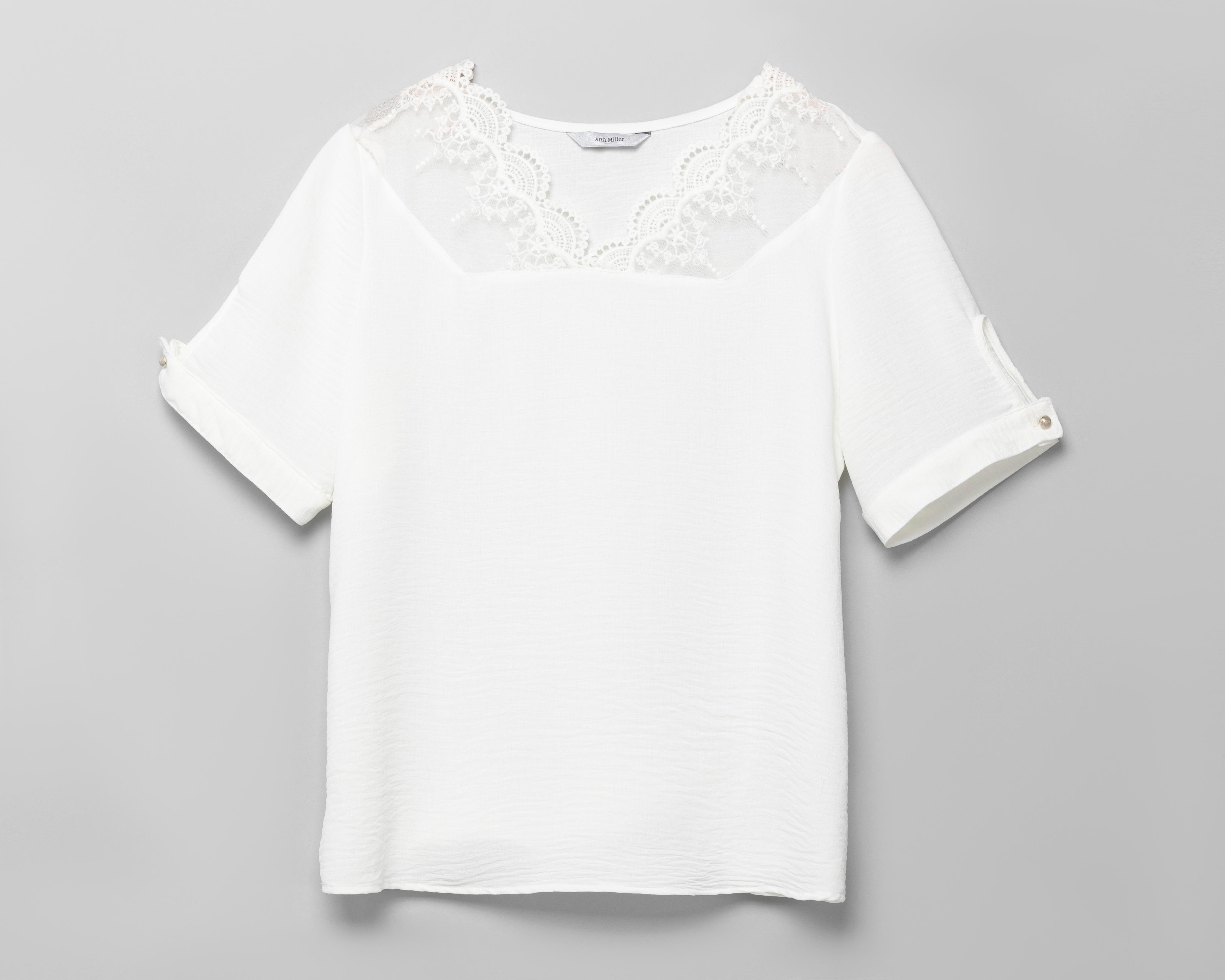 Foto 6 pulgar | Blusa Ann Miller Cuello V con Encaje