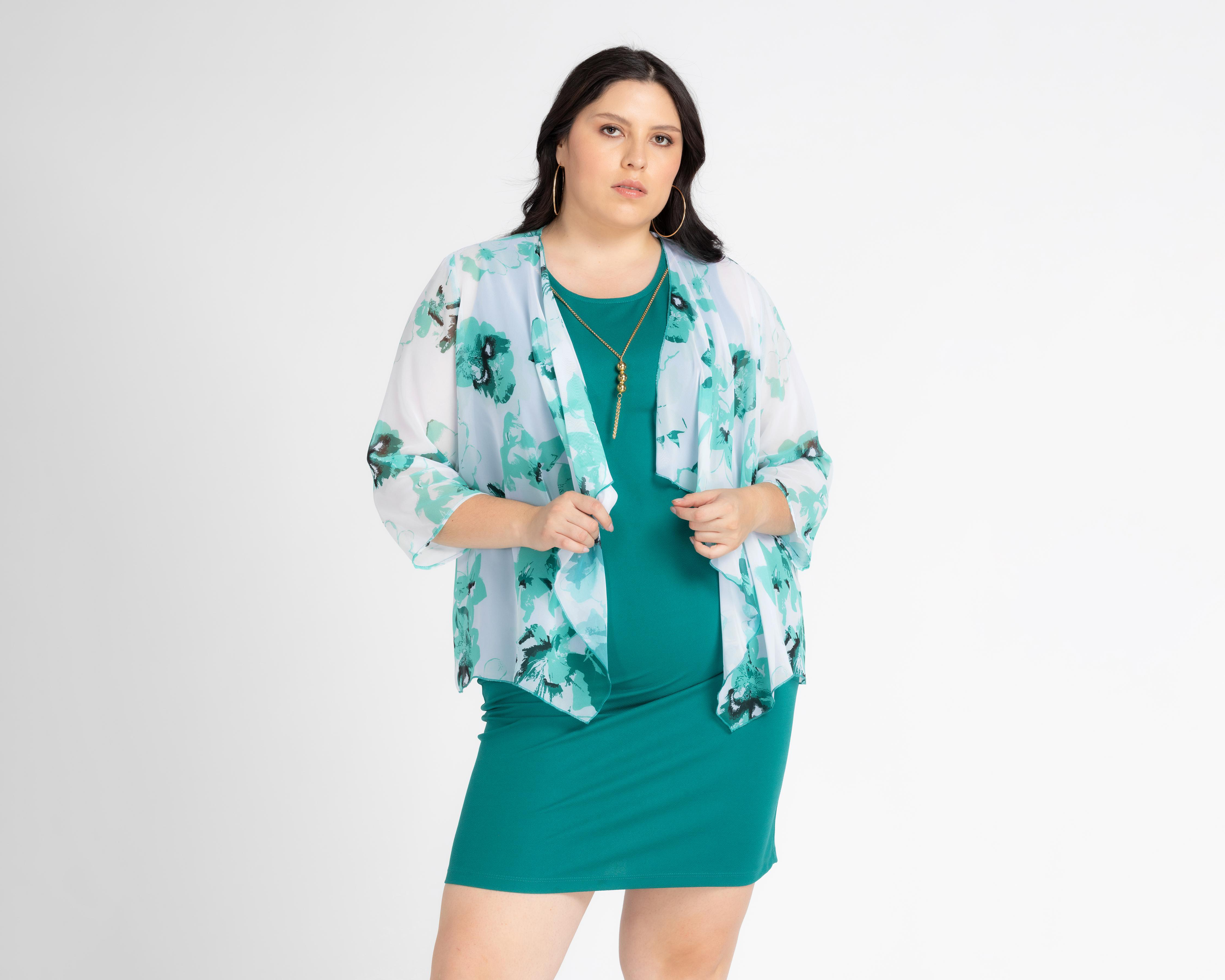 Foto 5 pulgar | Vestido Lady Sun Formal Verde con Capa