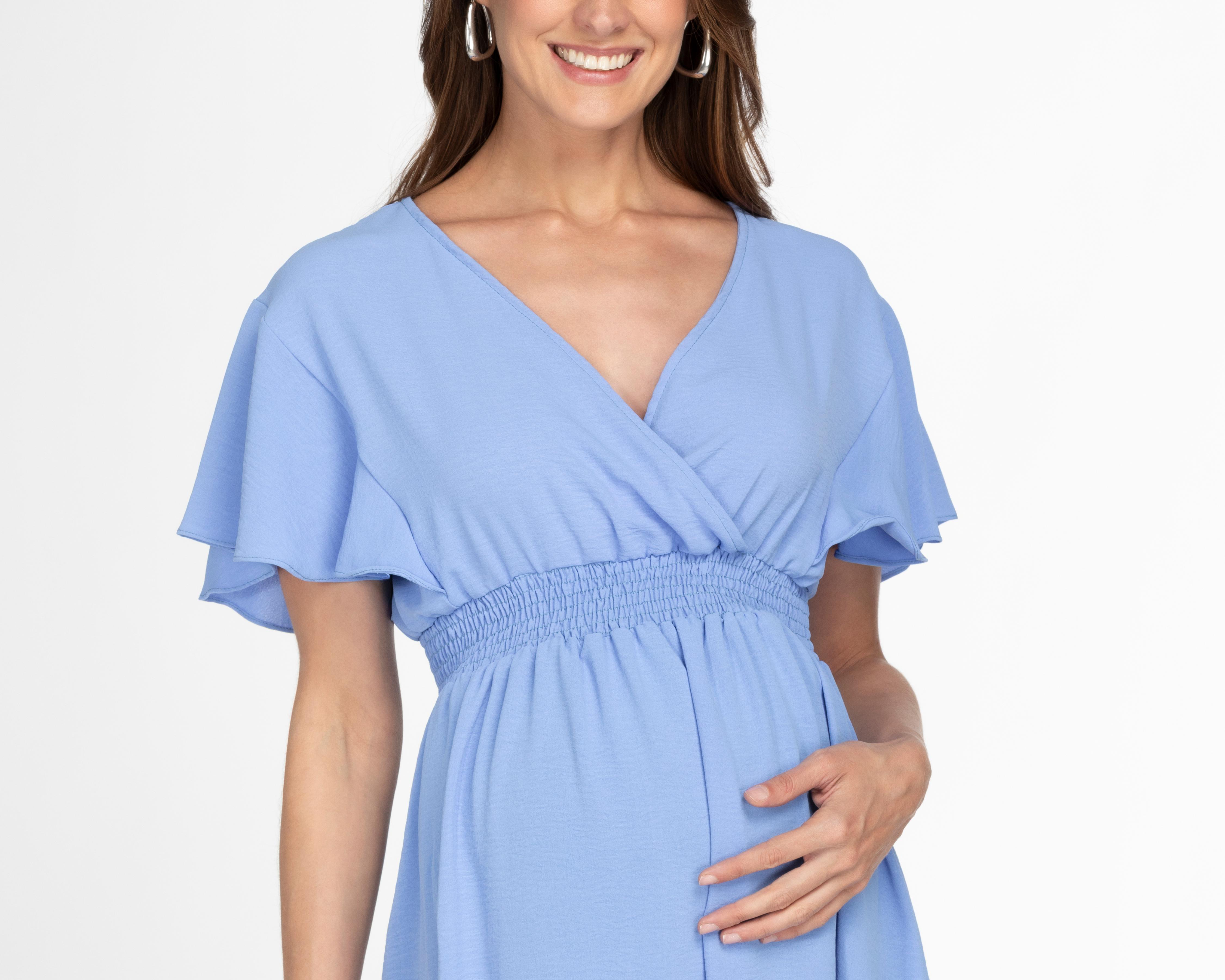 Foto 5 pulgar | Vestido de Maternidad Azul Mamá Bella