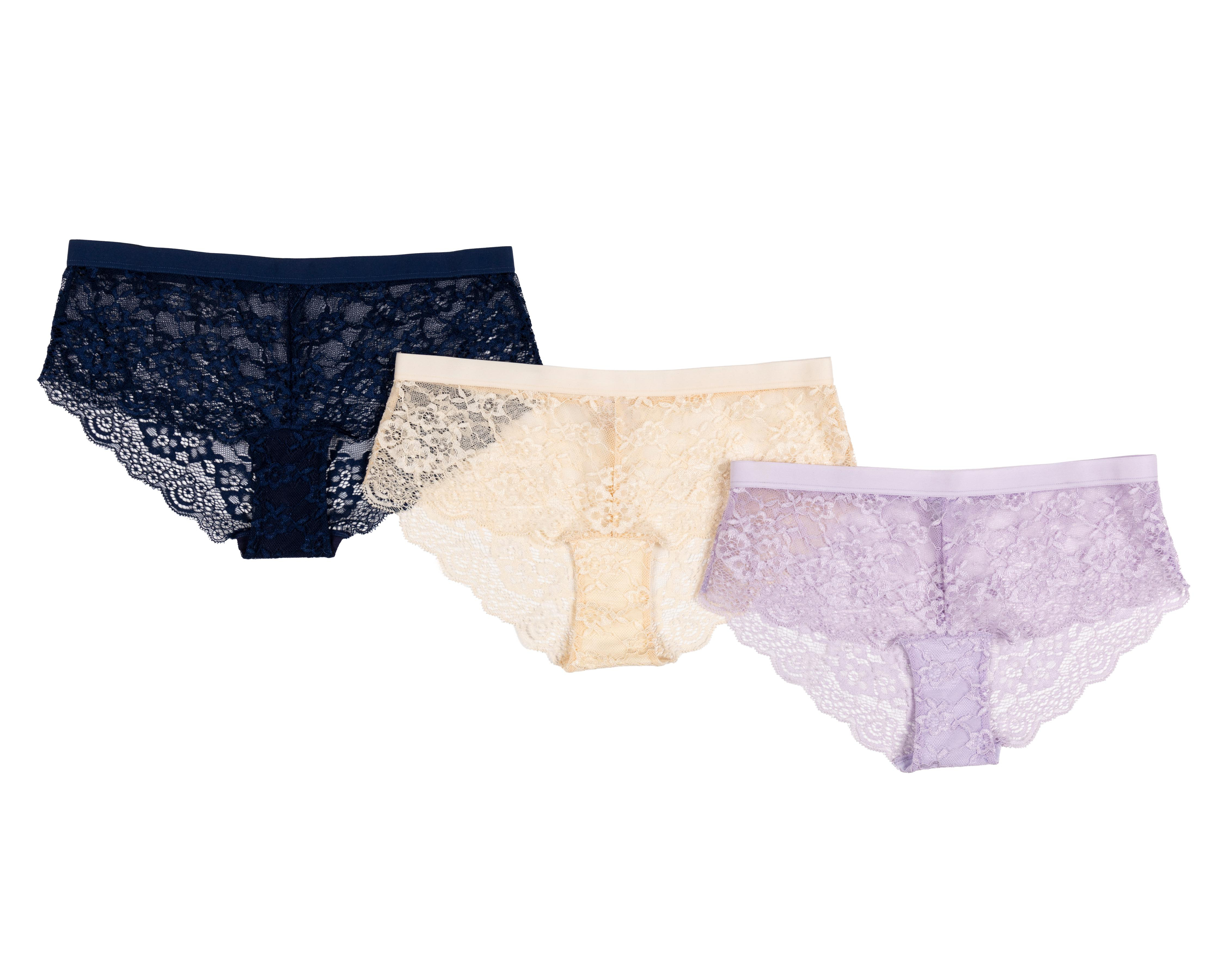 Bóxer con Encaje Eva tu Estilo Íntimo para Mujer 3 Piezas