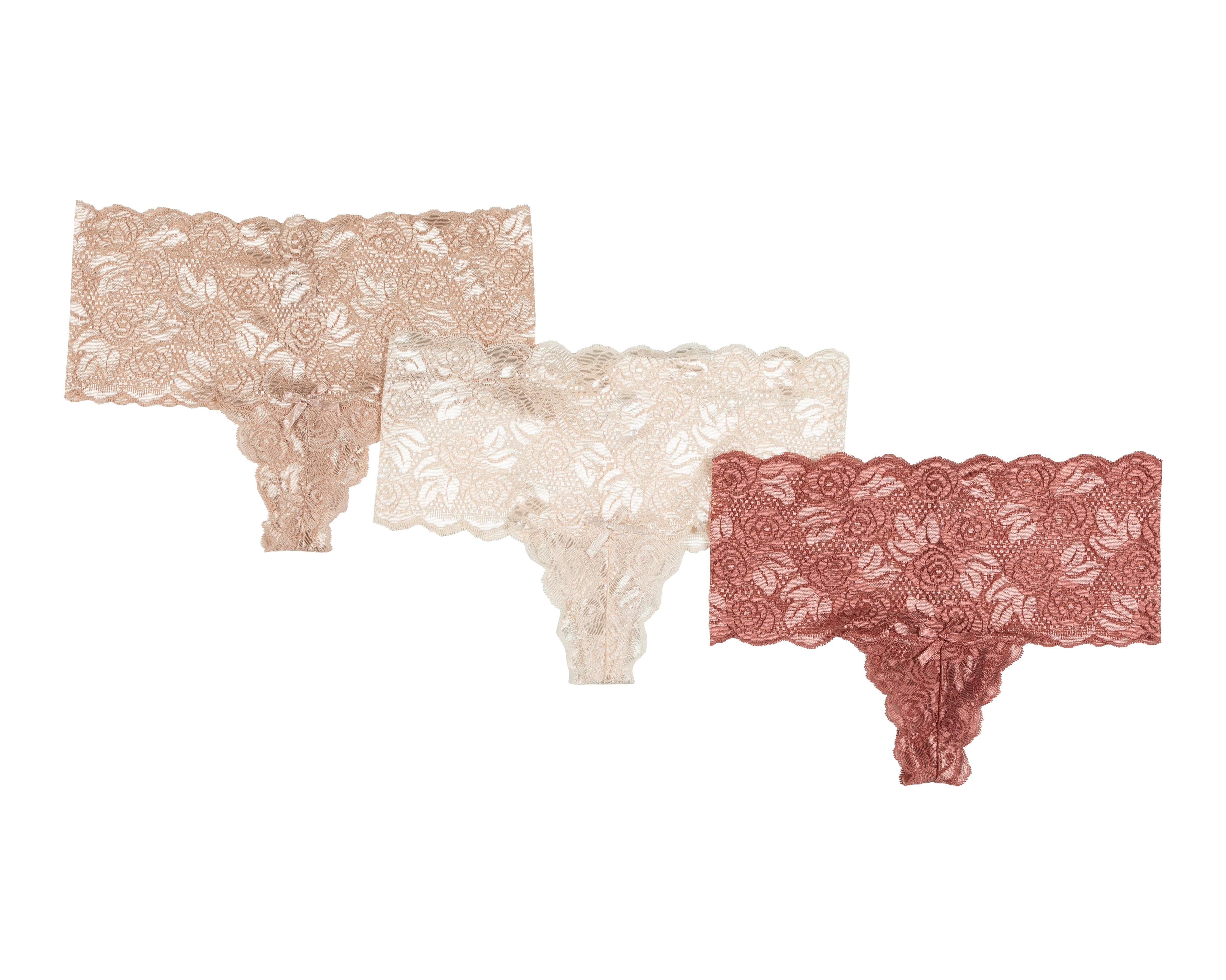 Tanga Eva tu Estilo Íntimo con Encaje para Mujer 3 Piezas $79