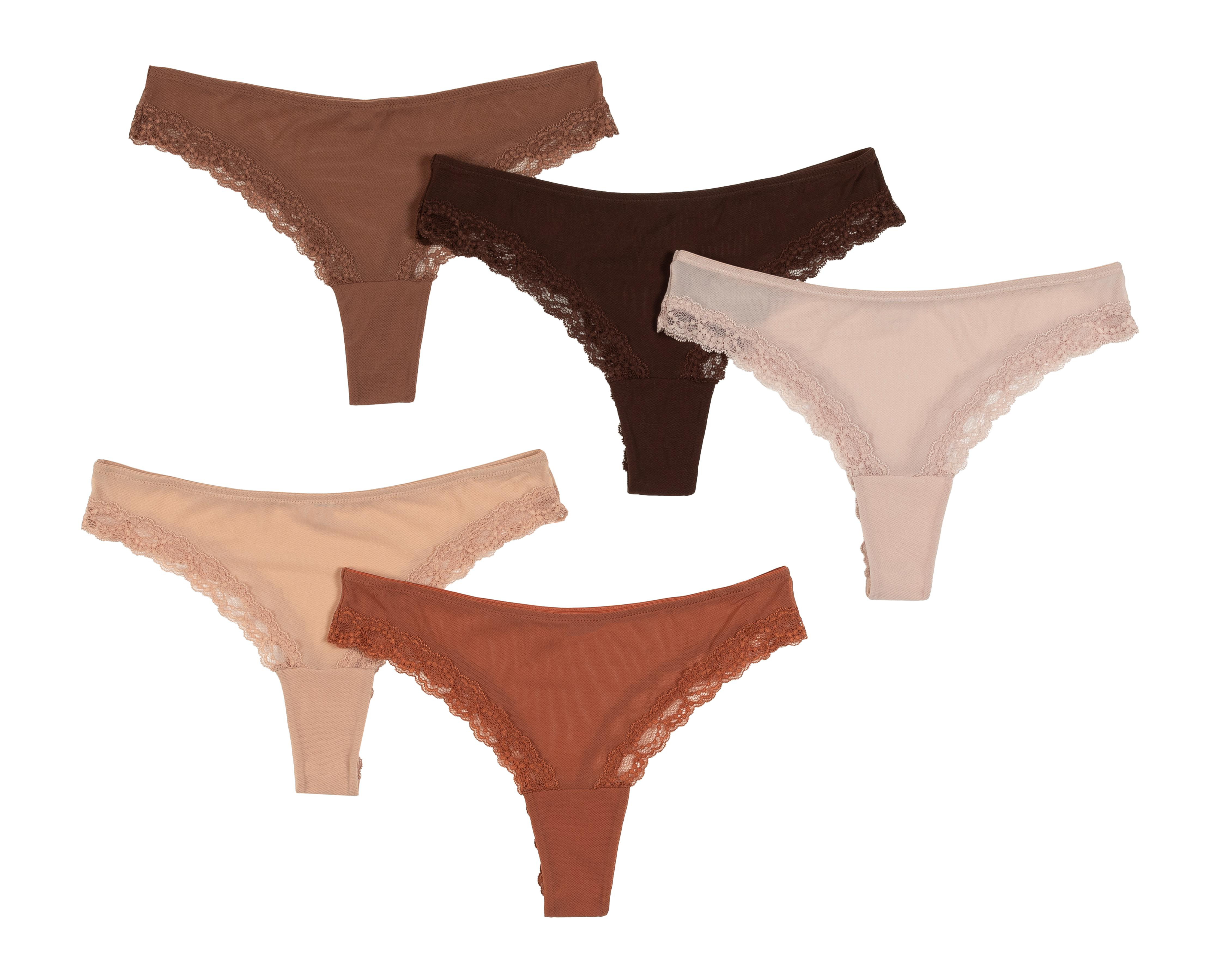 Foto 2 pulgar | Tanga con Encaje Eva tu Estilo Íntimo para Mujer 5 Piezas