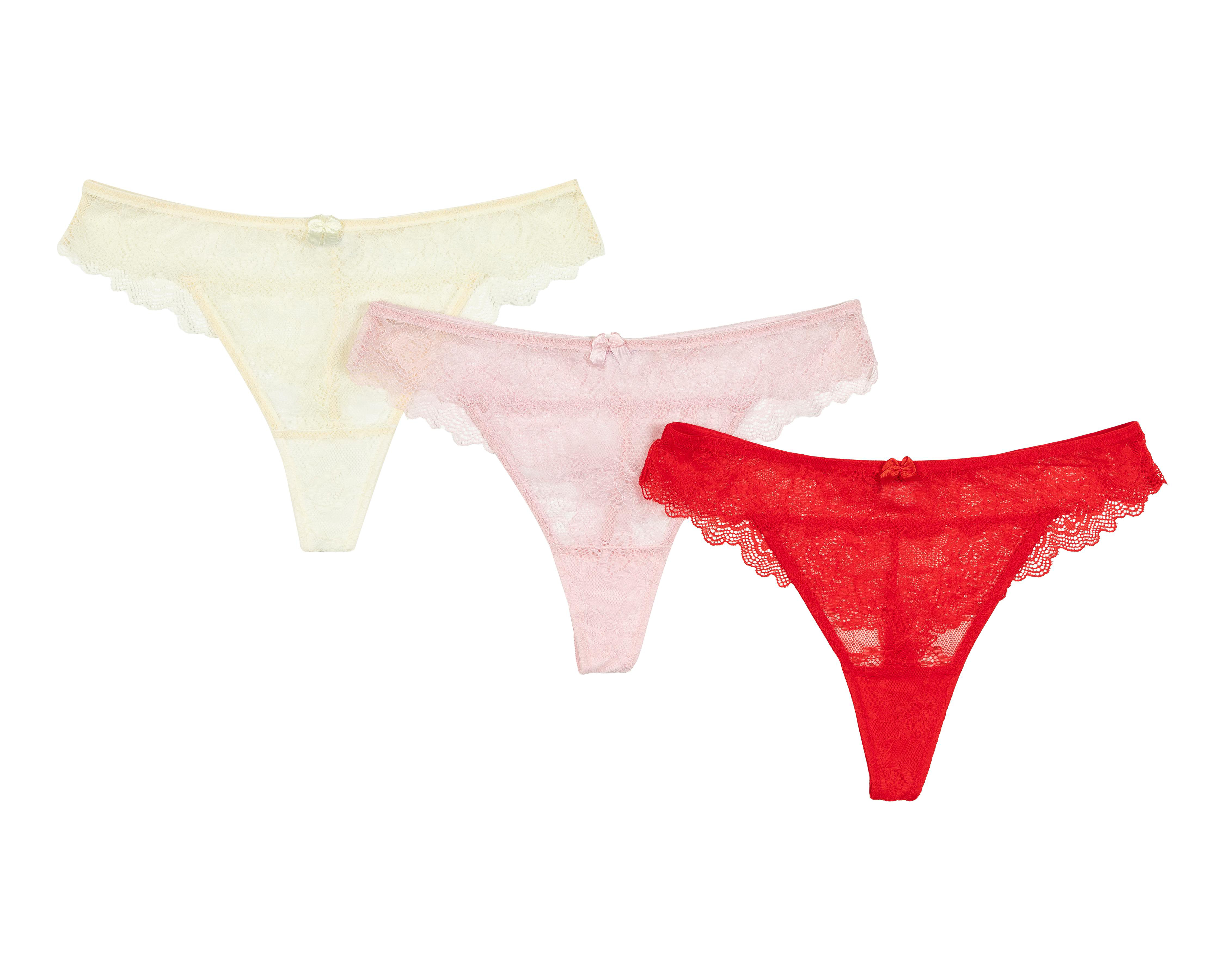 Tanga Eva tu Estilo Íntimo con Encaje para Mujer 3 Piezas