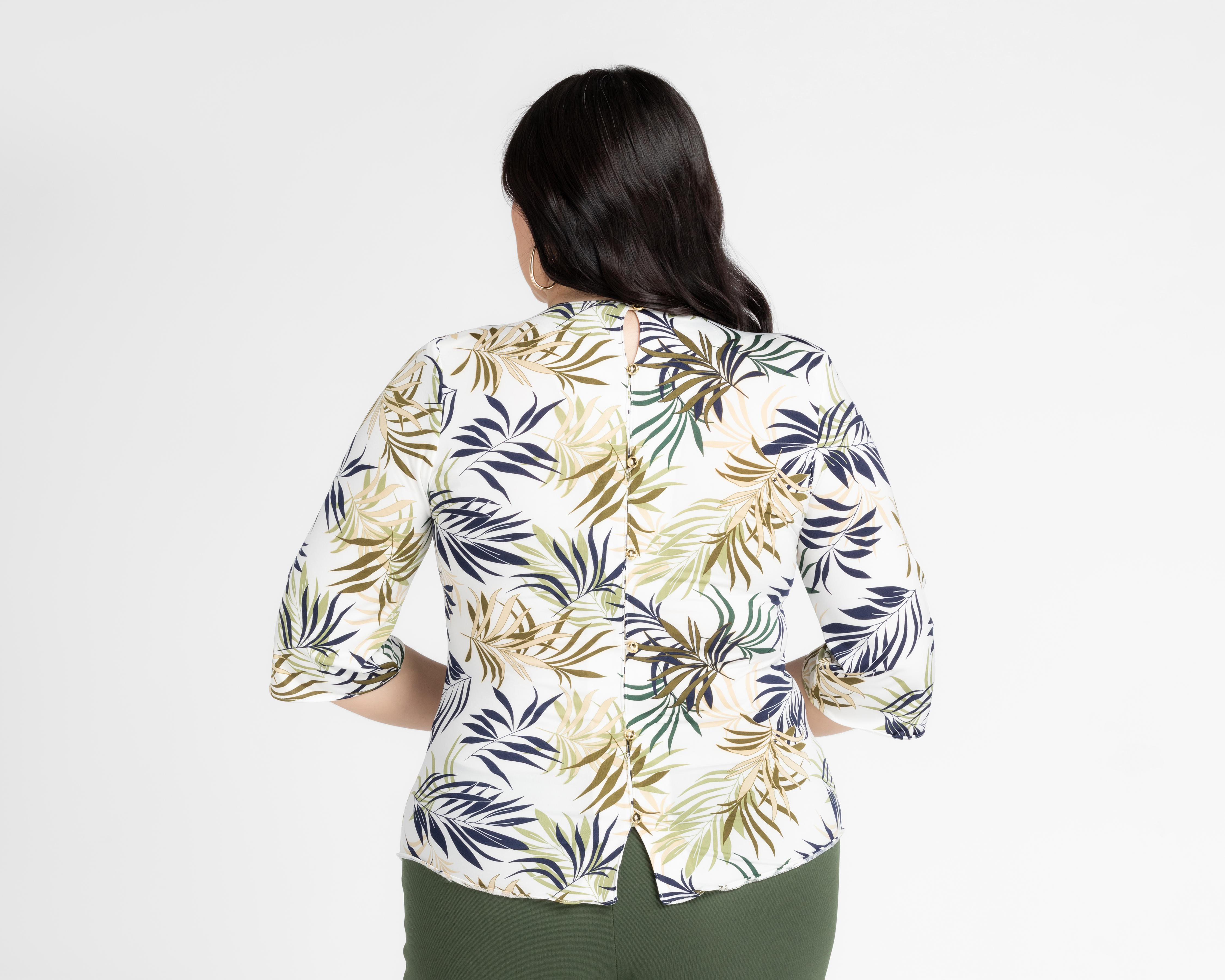 Foto 4 pulgar | Blusa Lady Sun Manga 3/4 con Collar