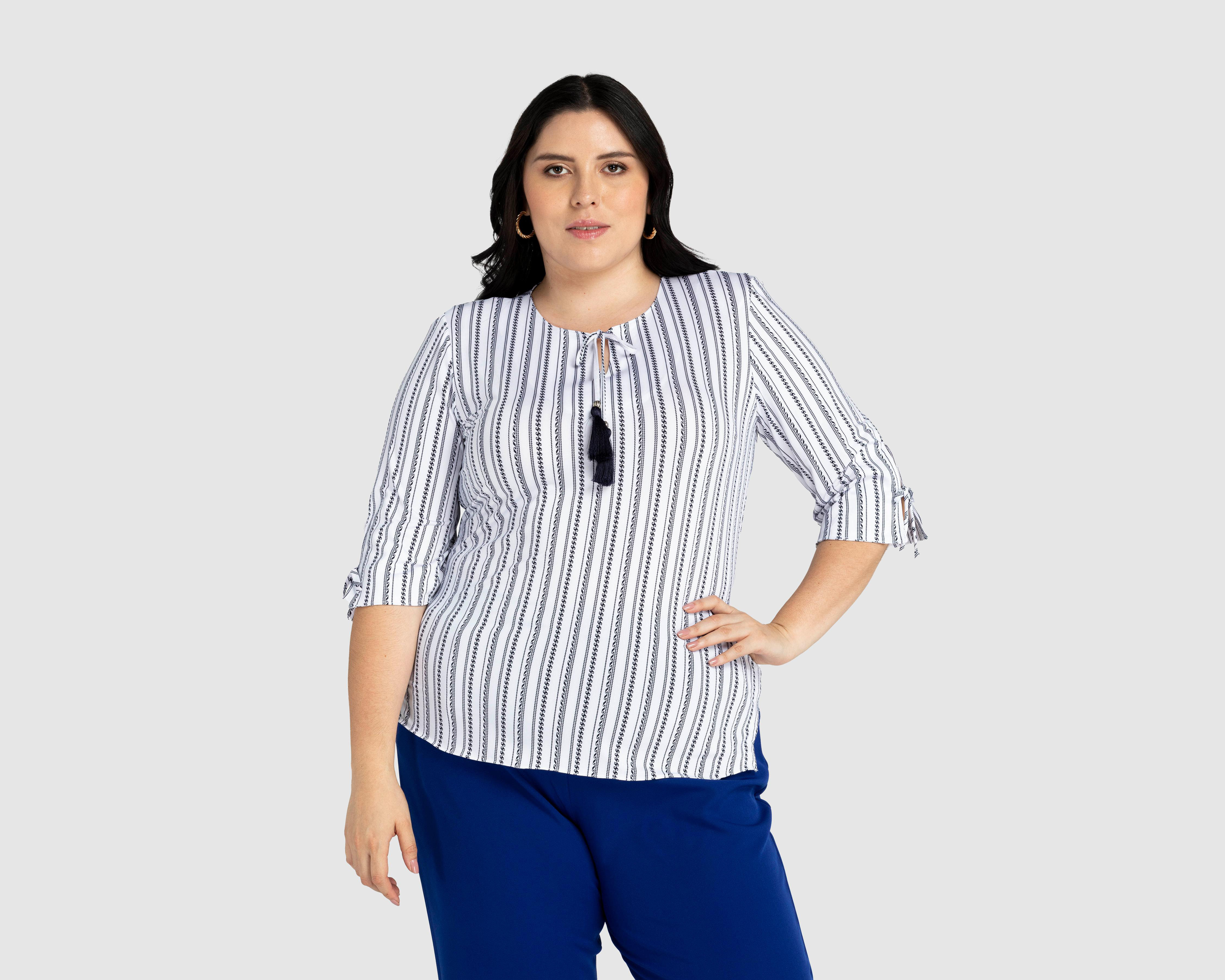 Foto 1 | Blusa Paloma Manga 3/4 a Rayas