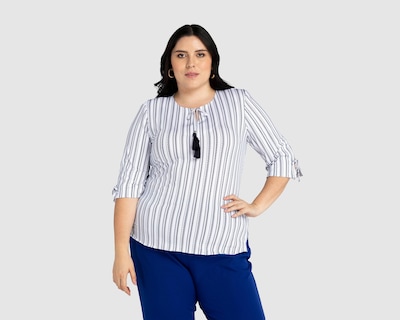 Foto 1 | Blusa Paloma Manga 3/4 a Rayas