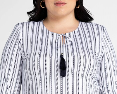 Foto 4 | Blusa Paloma Manga 3/4 a Rayas