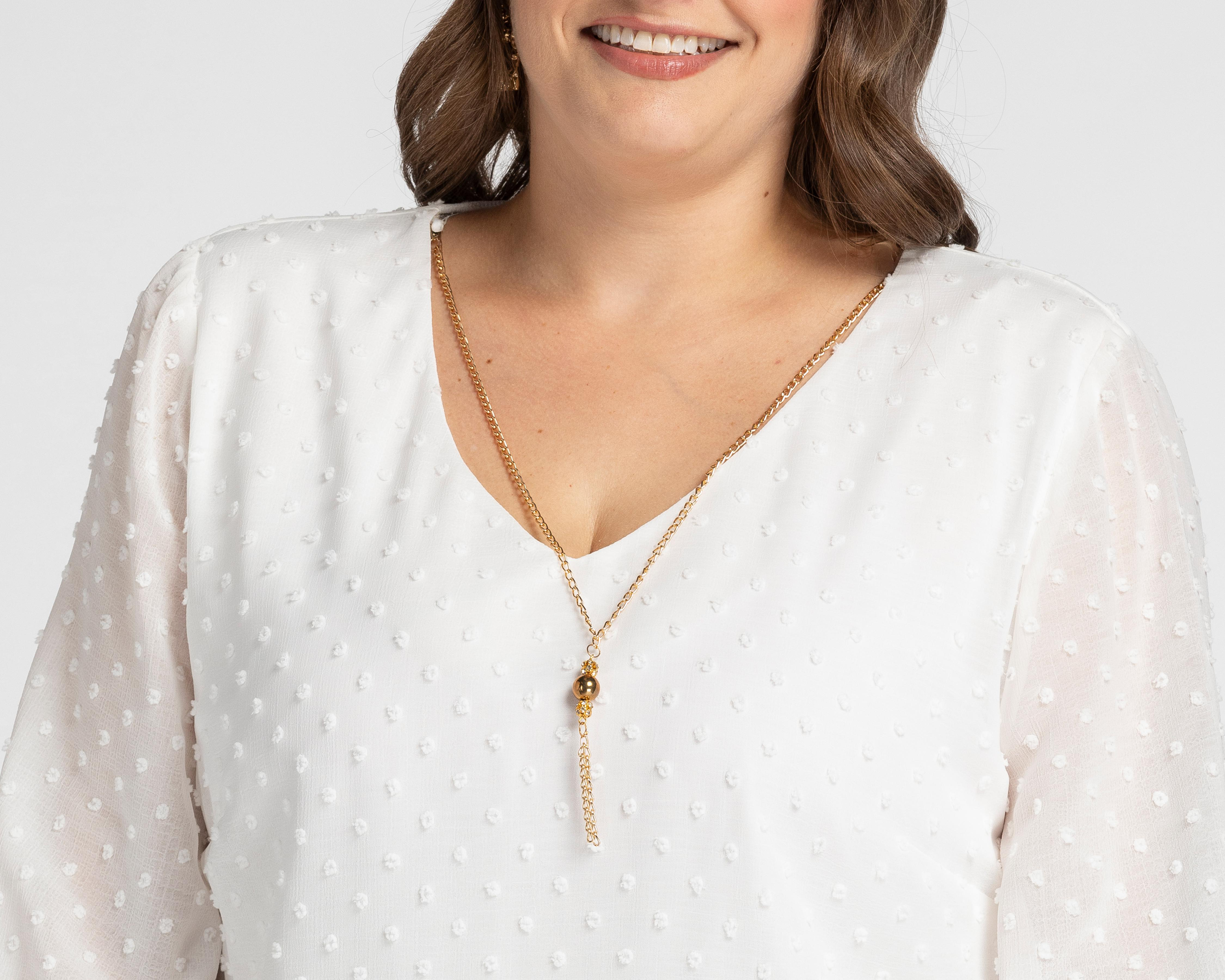 Foto 5 pulgar | Blusa Lady Sun con Collar para Mujer