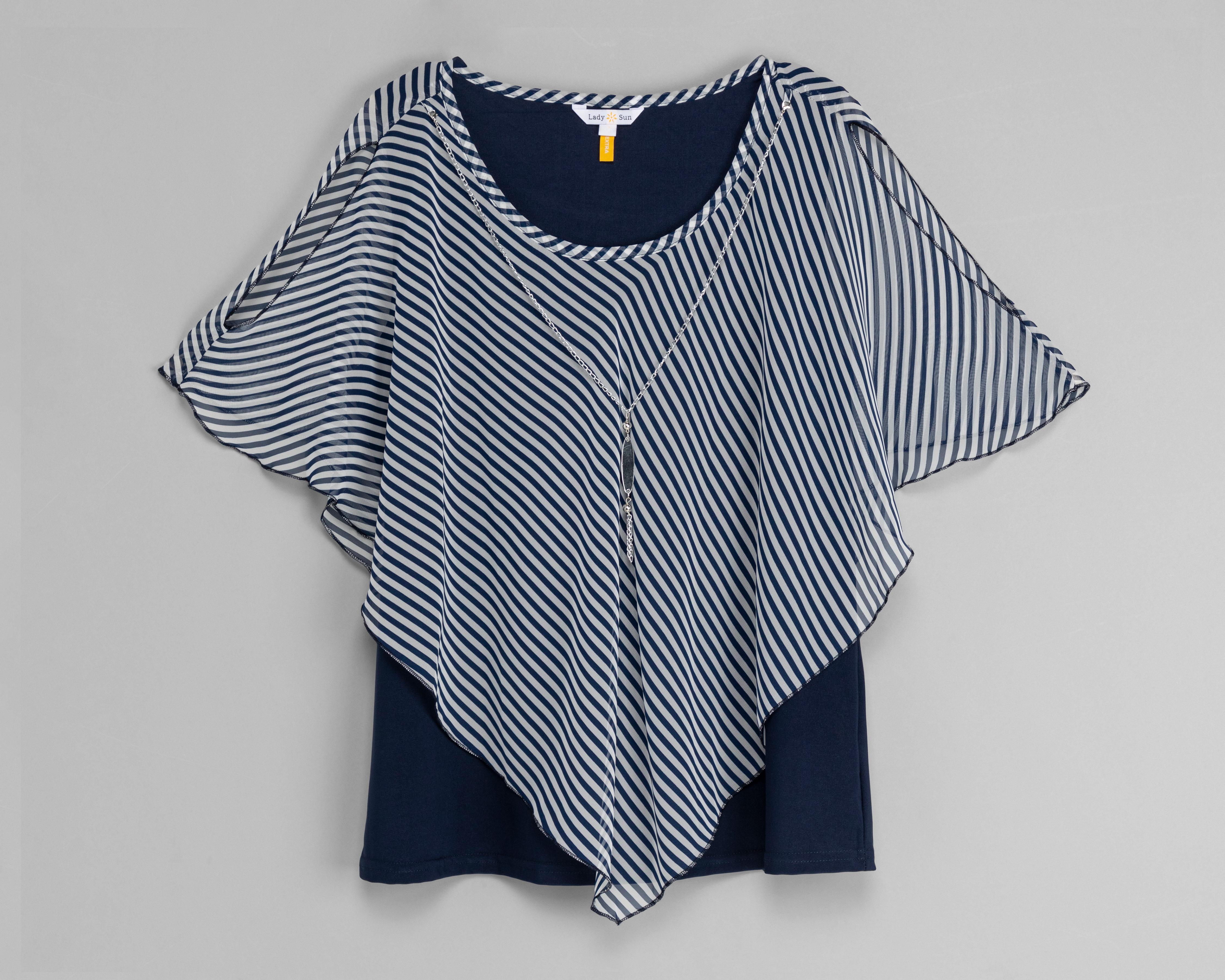 Foto 2 pulgar | Blusa Lady Sun Manga Corta con Collar