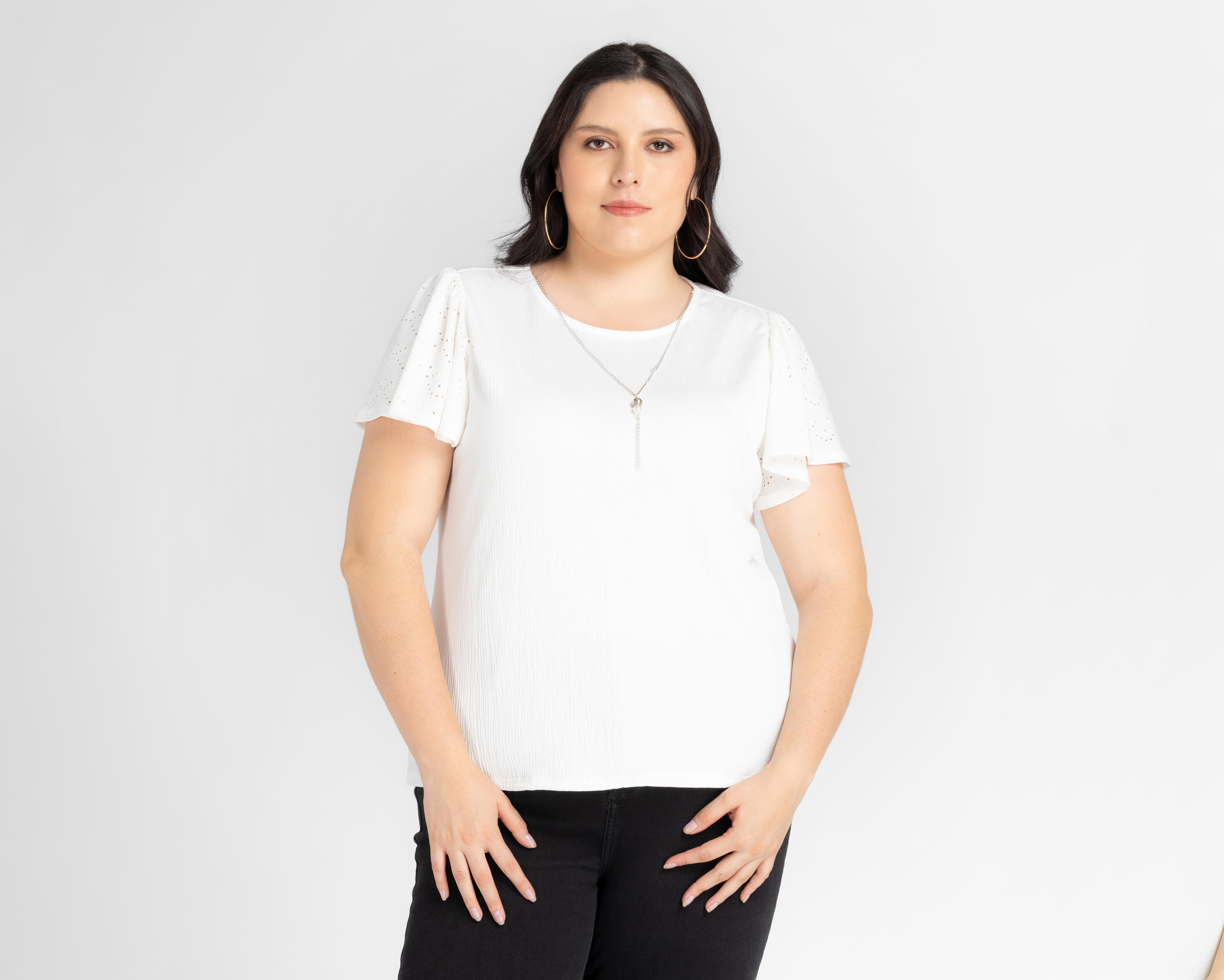 Foto 2 pulgar | Blusa Lady Sun Manga 3/4 con Collar