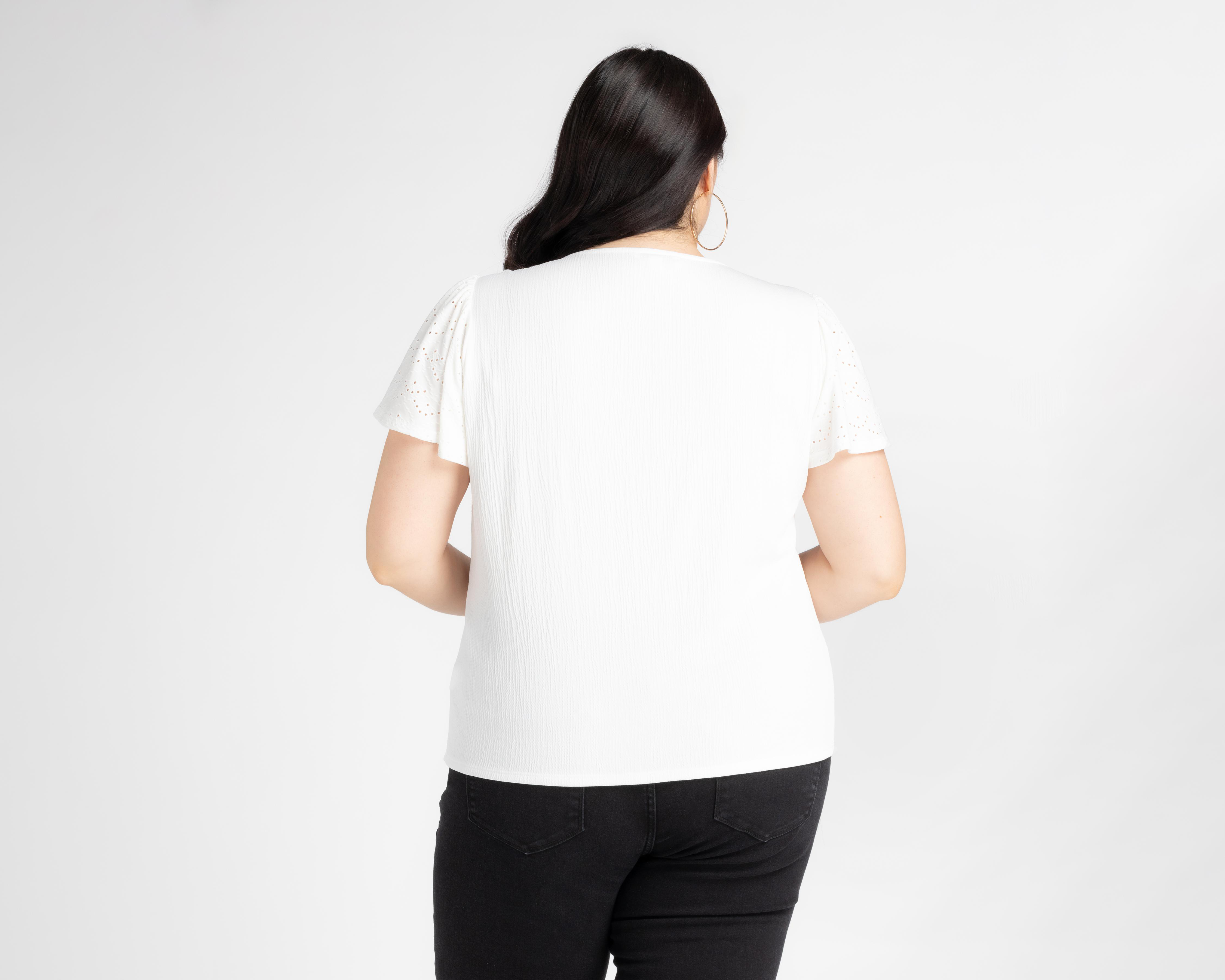 Foto 4 pulgar | Blusa Lady Sun Manga 3/4 con Collar