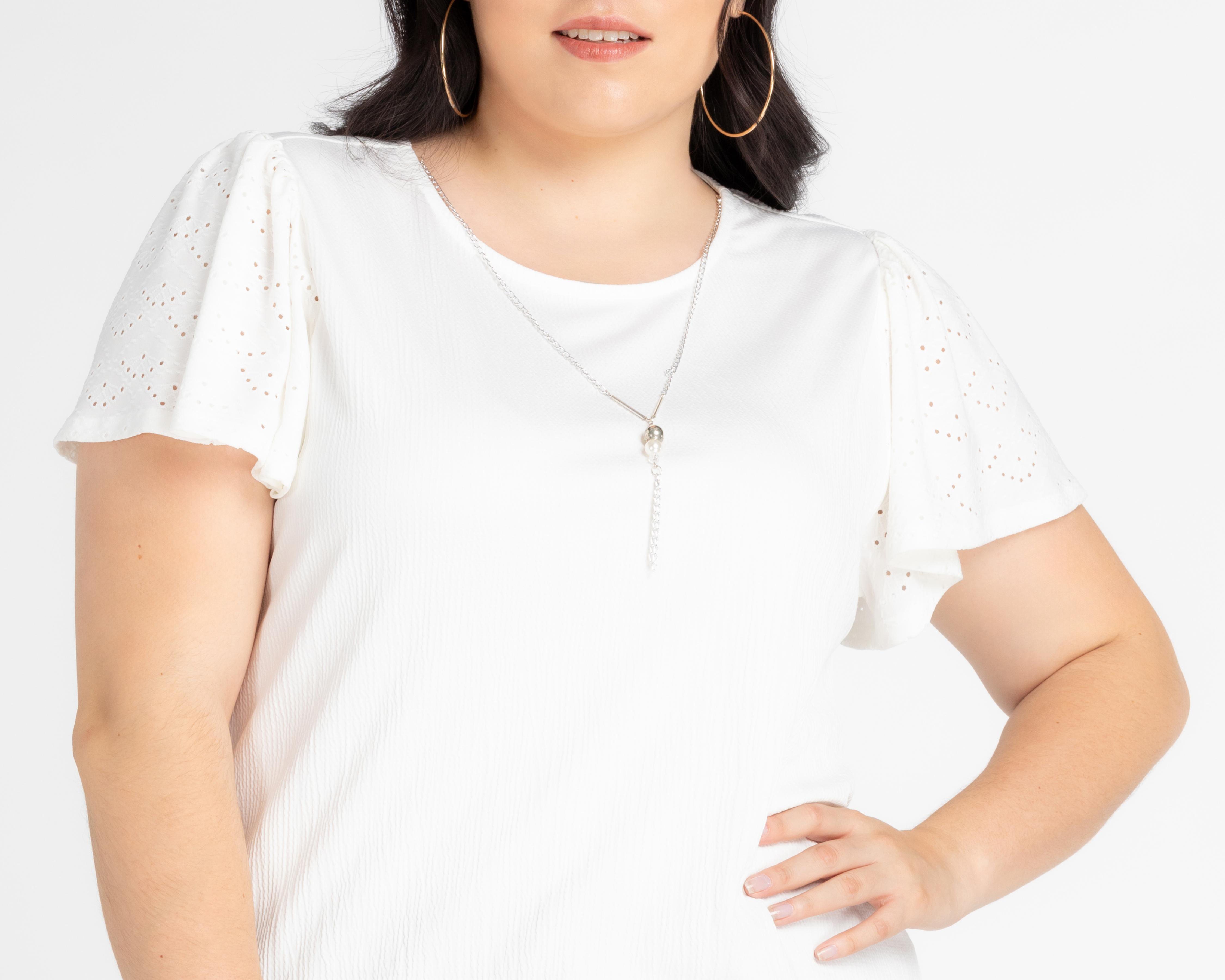 Foto 5 pulgar | Blusa Lady Sun Manga 3/4 con Collar