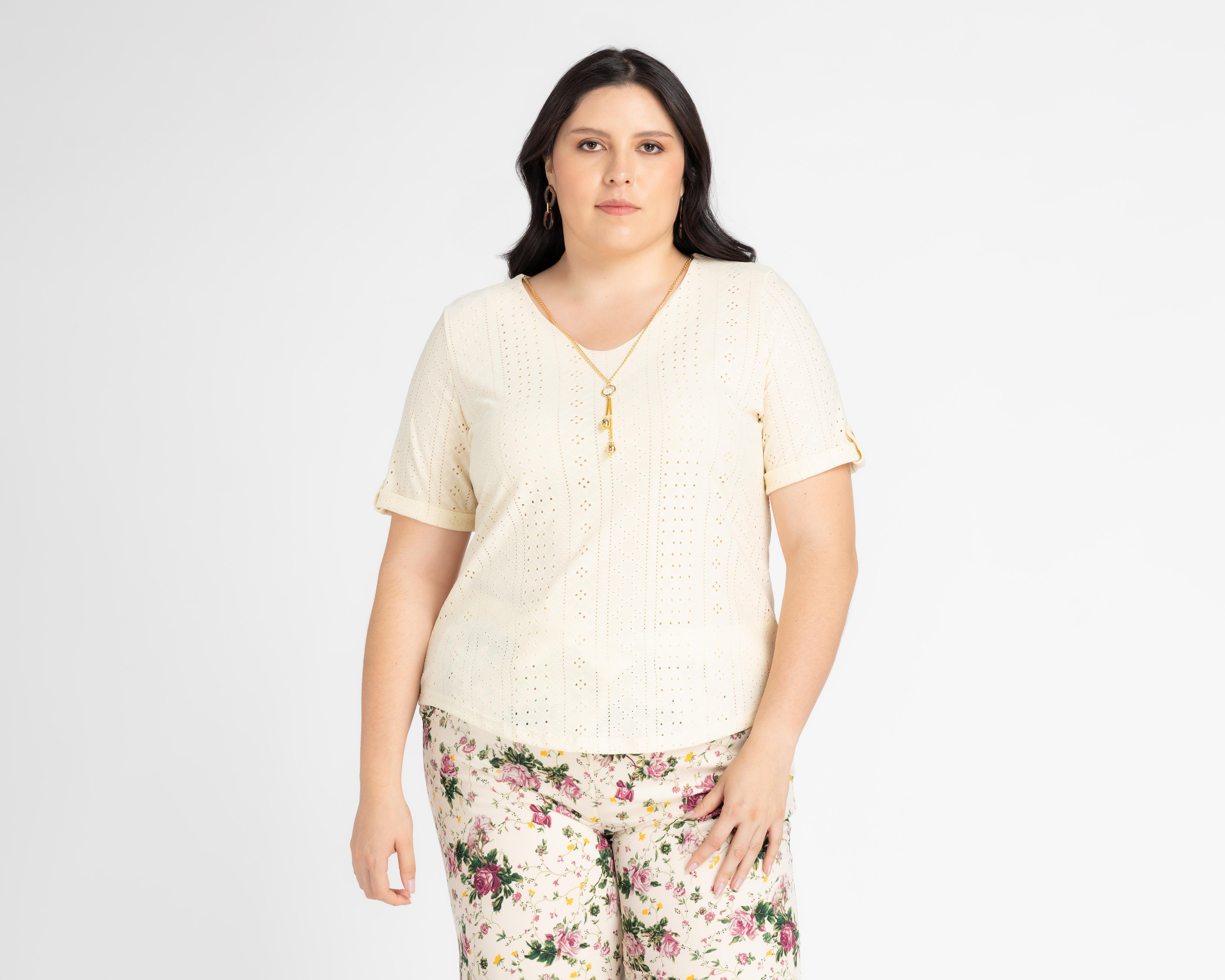 Foto 2 pulgar | Blusa Lady Sun Manga Corta con Collar