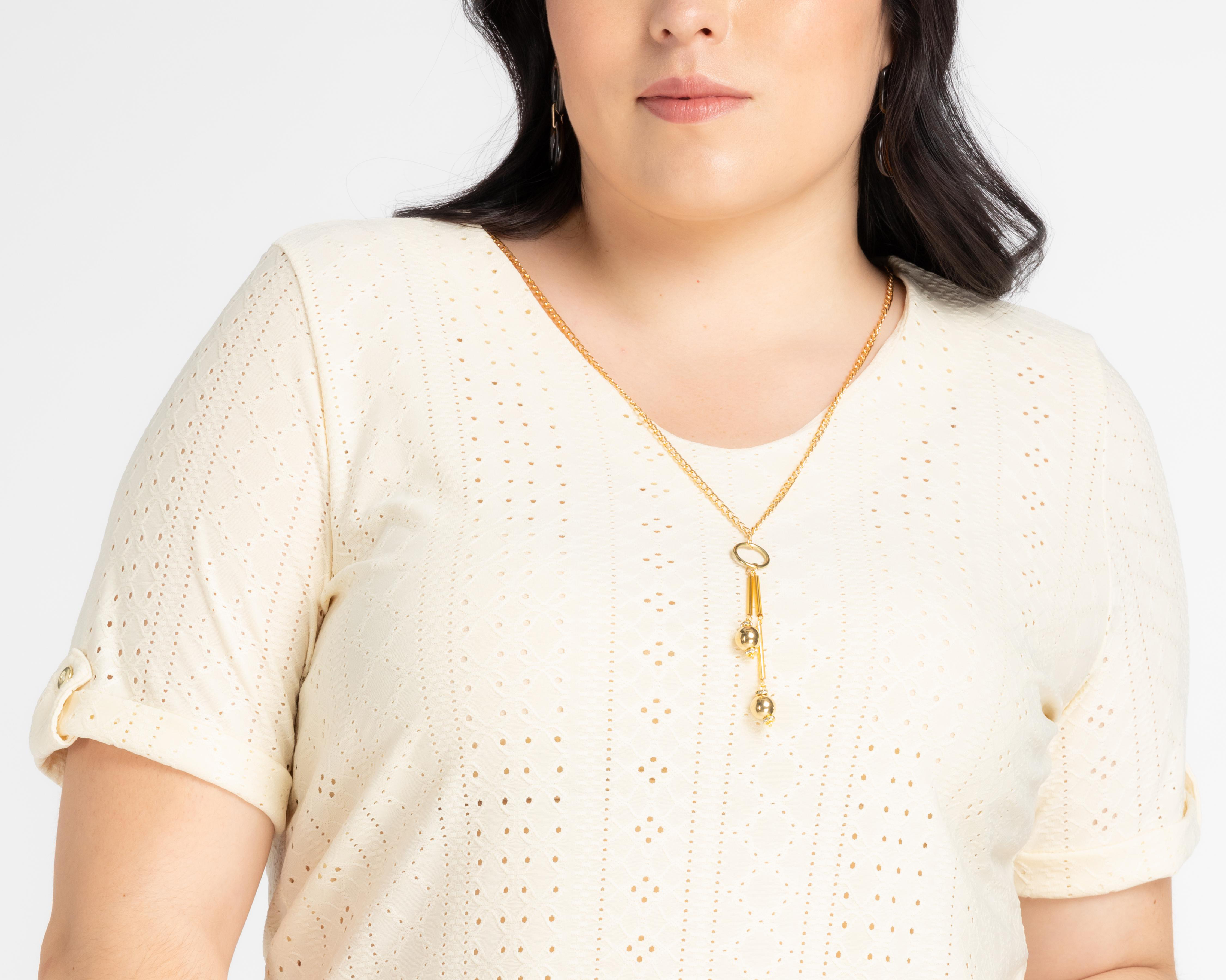 Foto 5 pulgar | Blusa Lady Sun Manga Corta con Collar