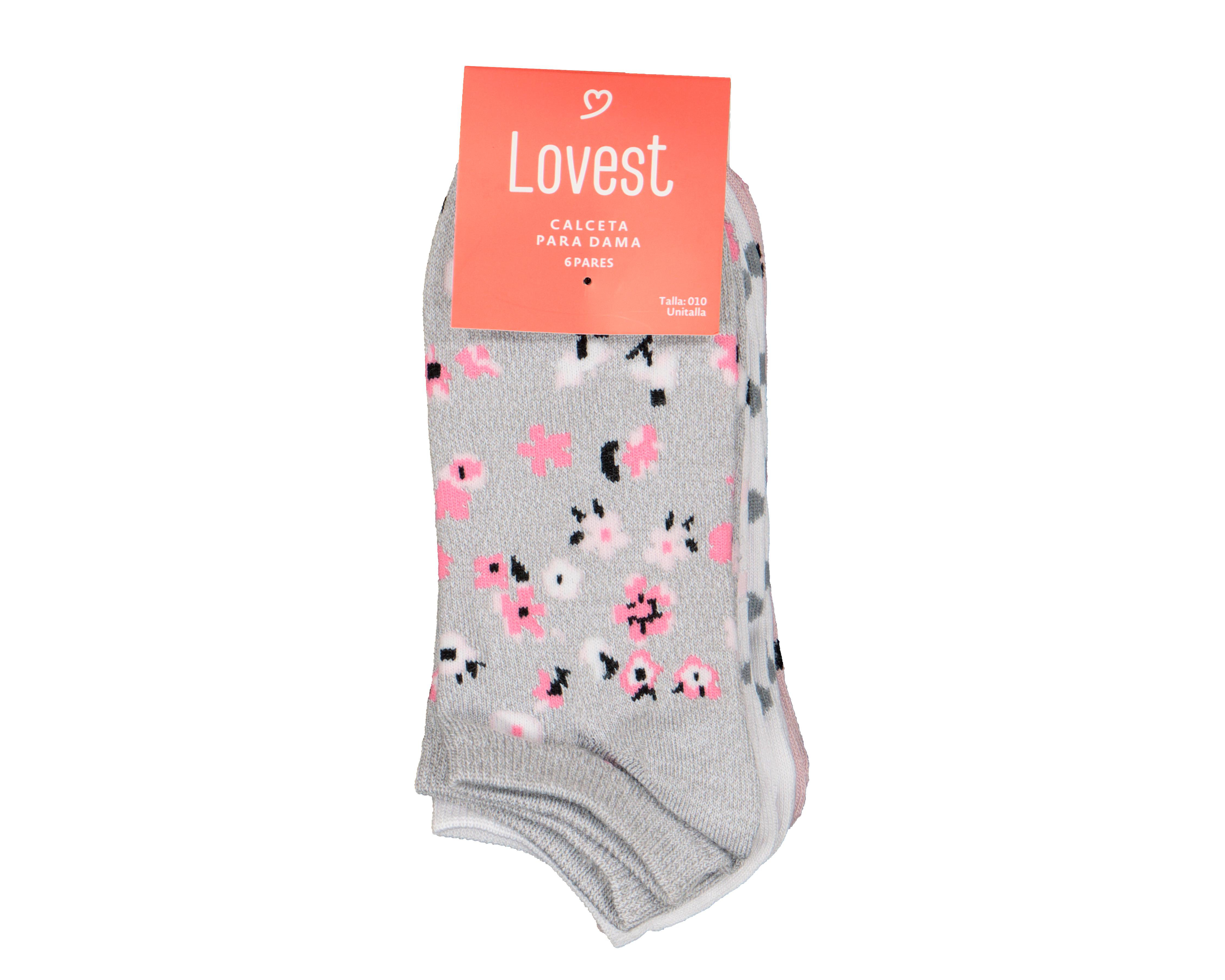 Foto 4 pulgar | Calcetas Tines Lovest con Estampado para Mujer 6 Pares